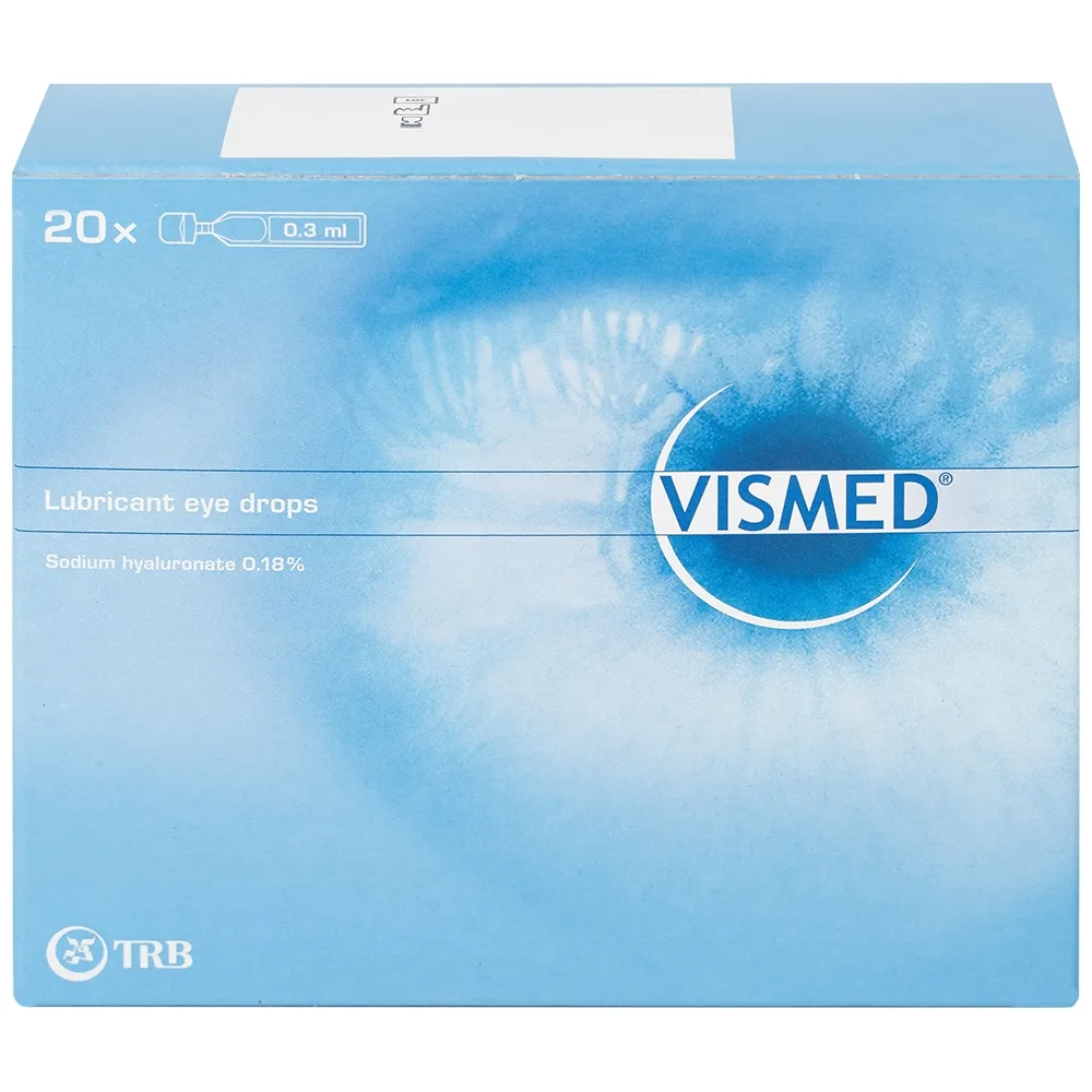 Hình ảnh Dung dịch nhỏ mắt Vismed TRB Chemedica dùng cho khô mắt hoặc tổn thương bề mặt nhãn cầu (20 ống x 0.3 ml)