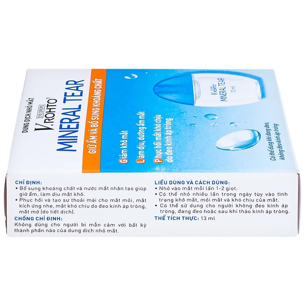 Hình ảnh Dung dịch nhỏ mắt V.Rohto Mineral Tear giữ ẩm và bổ sung khoáng chất (13ml)