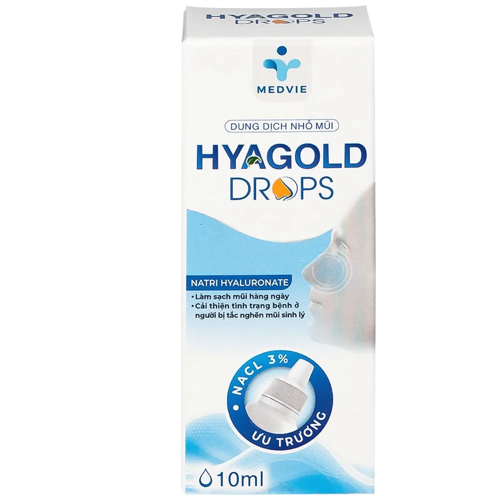 Hình ảnh Dung dịch nhỏ mũi Hyagold Drops 10ml Medvie làm sạch mũi 