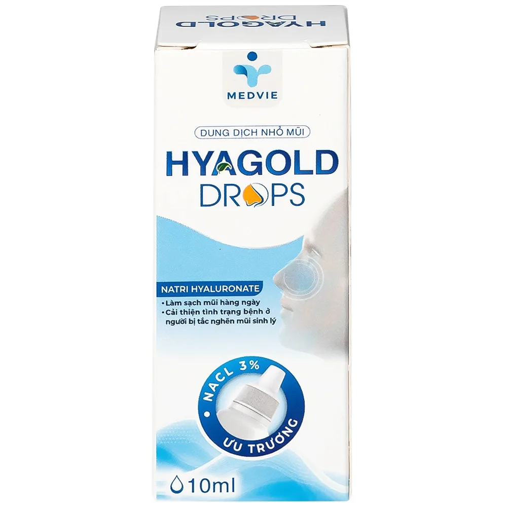 Hình ảnh Dung dịch nhỏ mũi Hyagold Drops 10ml Medvie làm sạch mũi 