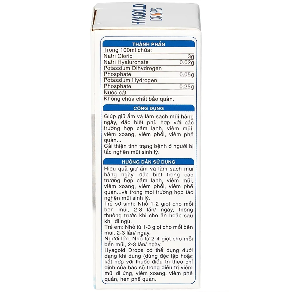 Hình ảnh Dung dịch nhỏ mũi Hyagold Drops 10ml Medvie làm sạch mũi 