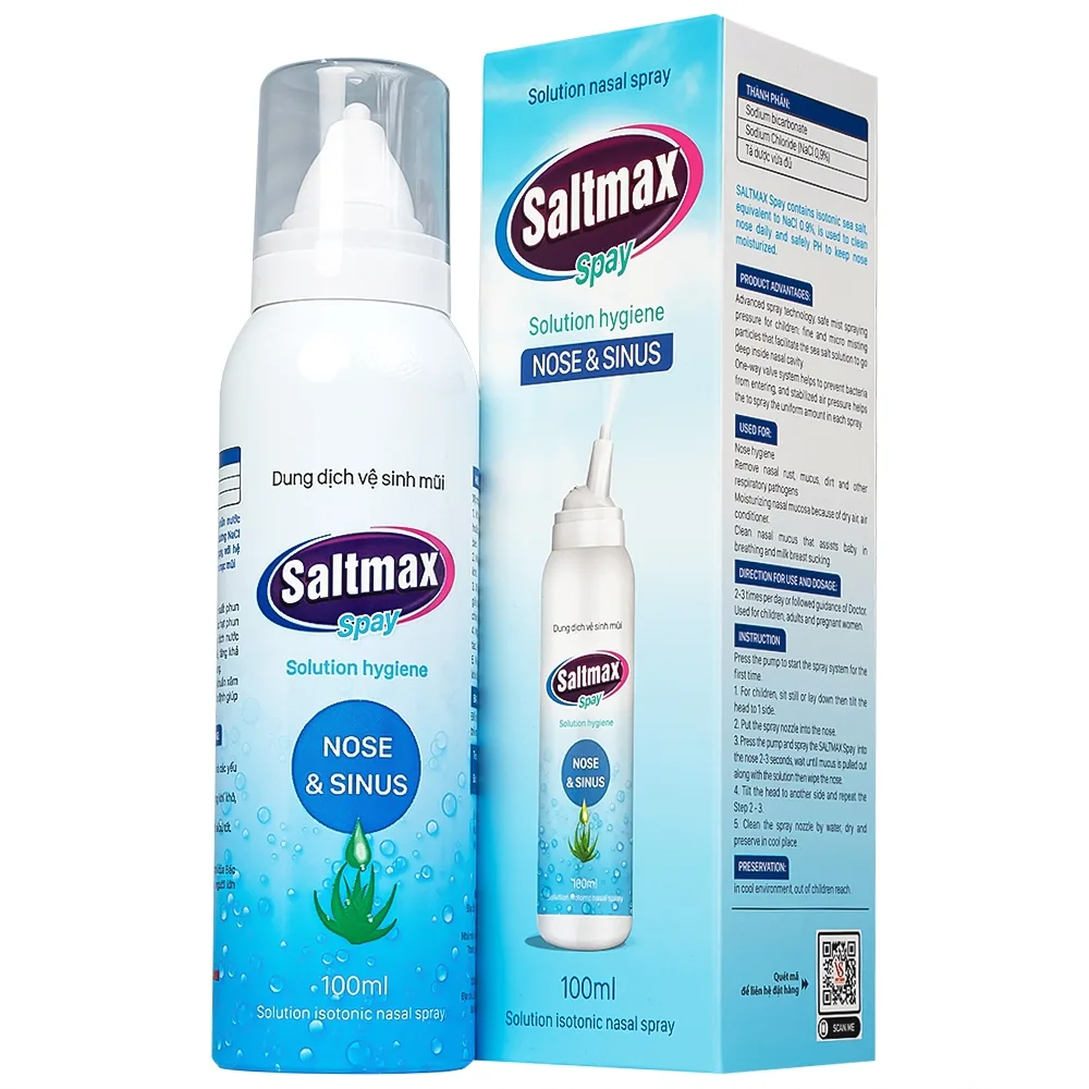 Hình ảnh Dung dịch vệ sinh mũi Saltmax Spay 100ml Việt Sinh giữ ẩm niêm mạc mũi
