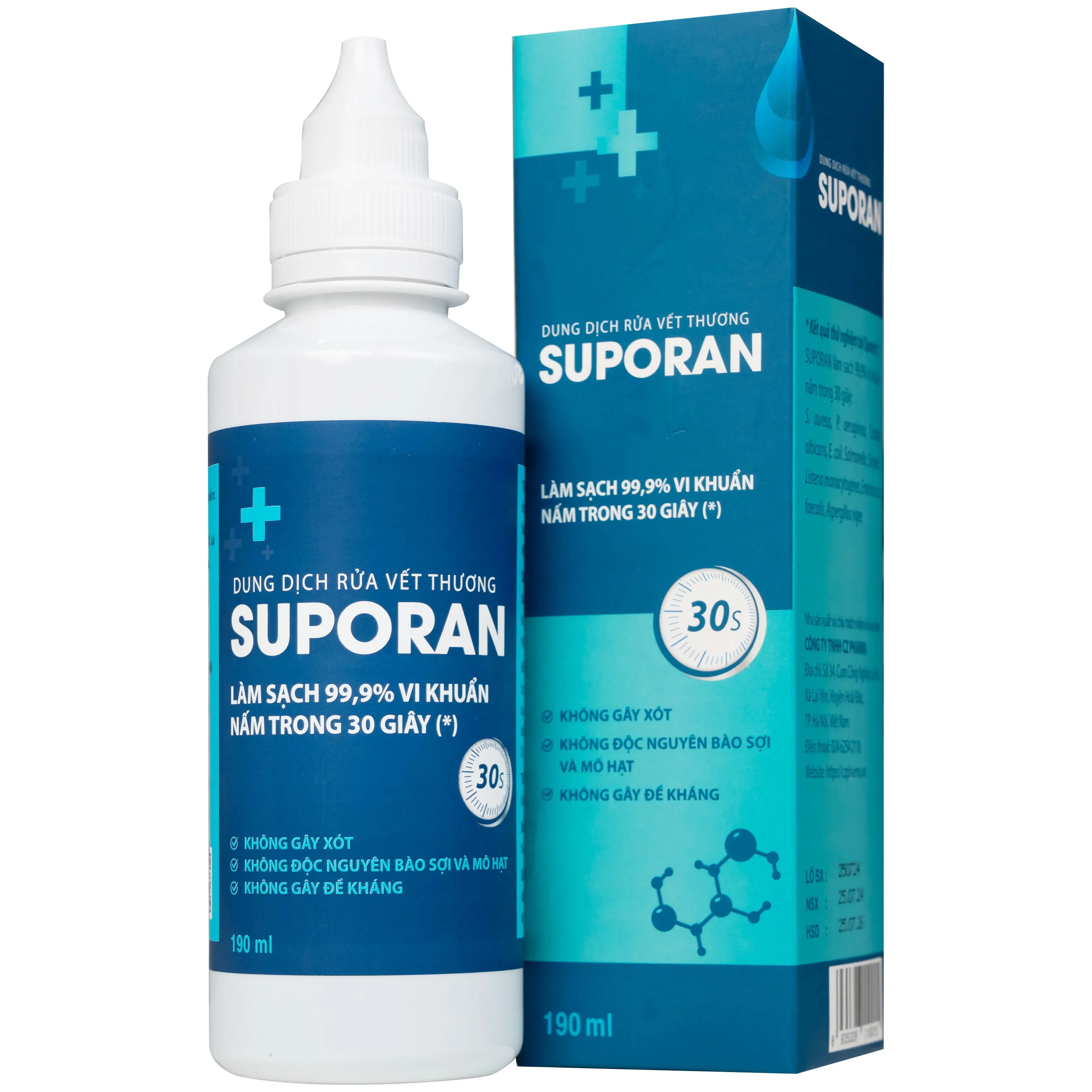 Hình ảnh Dung dịch rửa vết thương Suporan 190ml CZ Pharma rửa sạch vết thương bên ngoài da