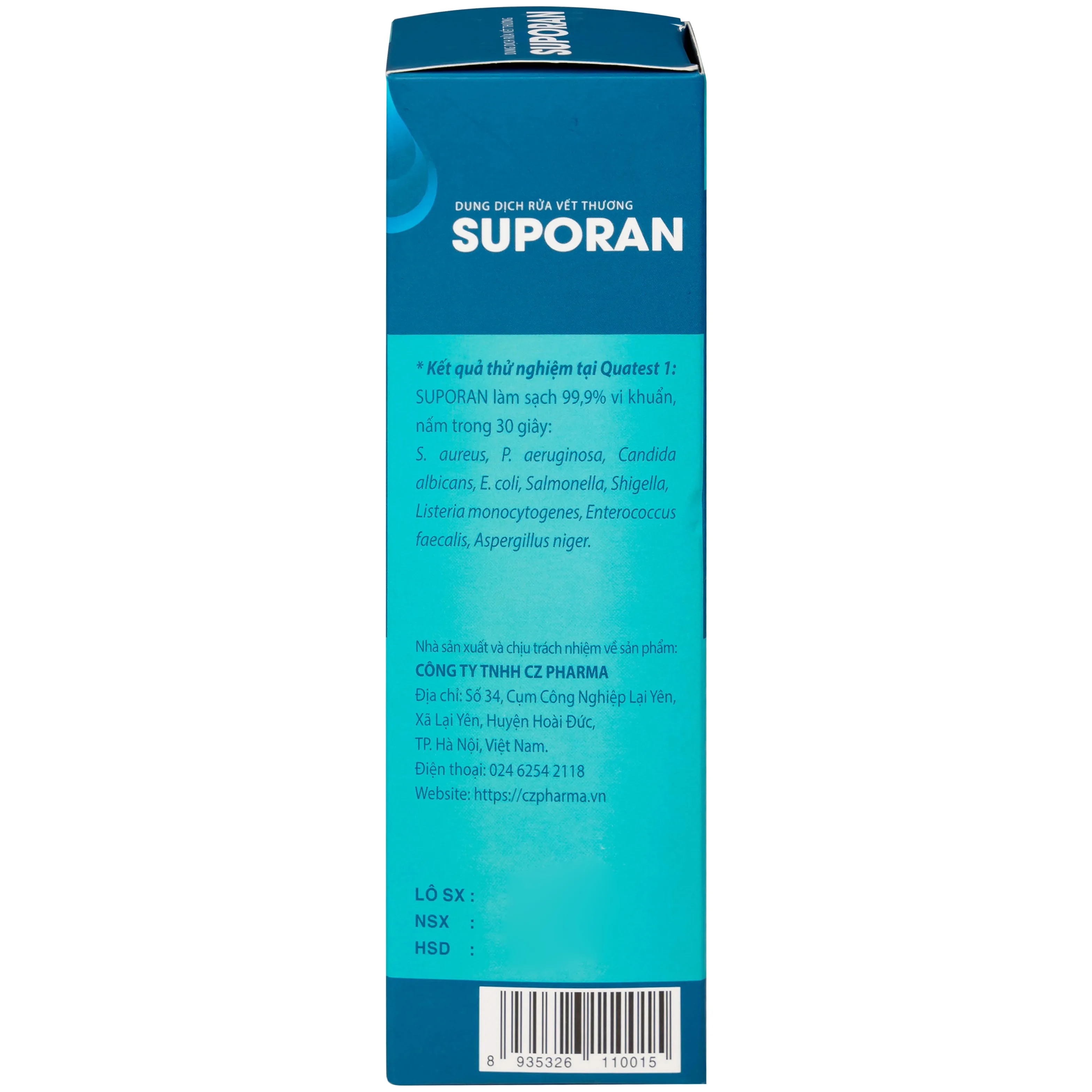 Hình ảnh Dung dịch rửa vết thương Suporan 190ml CZ Pharma rửa sạch vết thương bên ngoài da