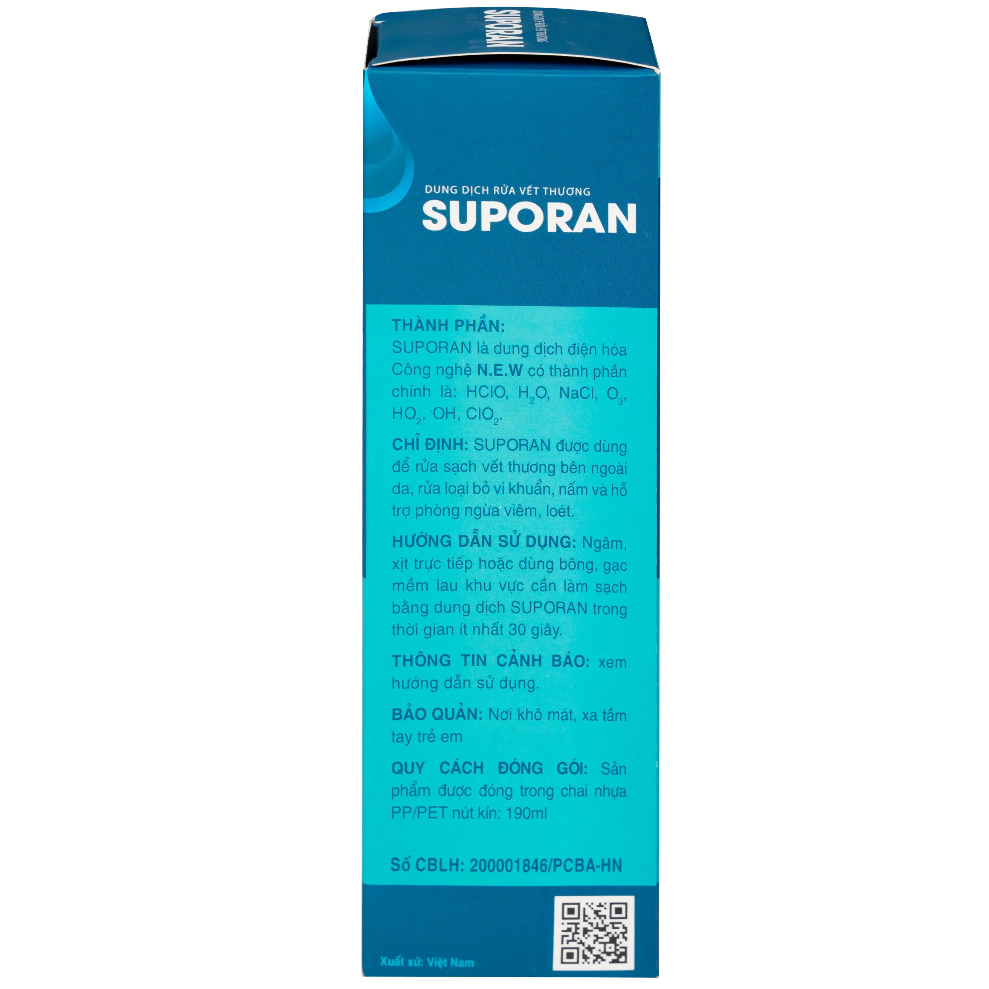Hình ảnh Dung dịch rửa vết thương Suporan 190ml CZ Pharma rửa sạch vết thương bên ngoài da