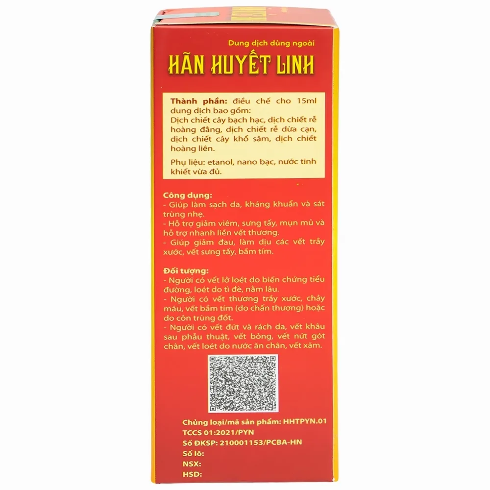 Hình ảnh Dung dịch dùng ngoài Hãn Huyết Linh làm sạch da, kháng khuẩn và sát trùng nhẹ (15ml) 
