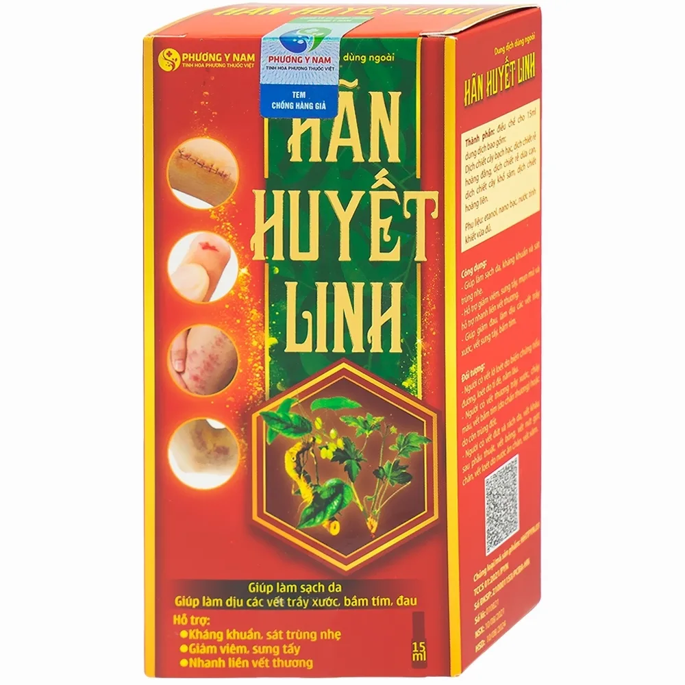 Hình ảnh Dung dịch dùng ngoài Hãn Huyết Linh làm sạch da, kháng khuẩn và sát trùng nhẹ (15ml) 