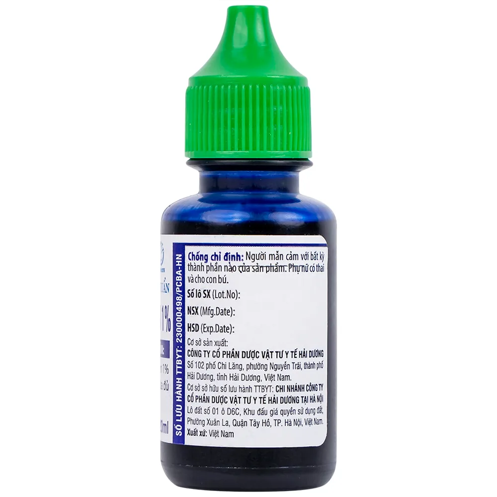 Hình ảnh Dung dịch sát khuẩn Xanh Methylen 1% HDpharma sát khuẩn, điều trị nhiễm virus ngoài da (20ml)