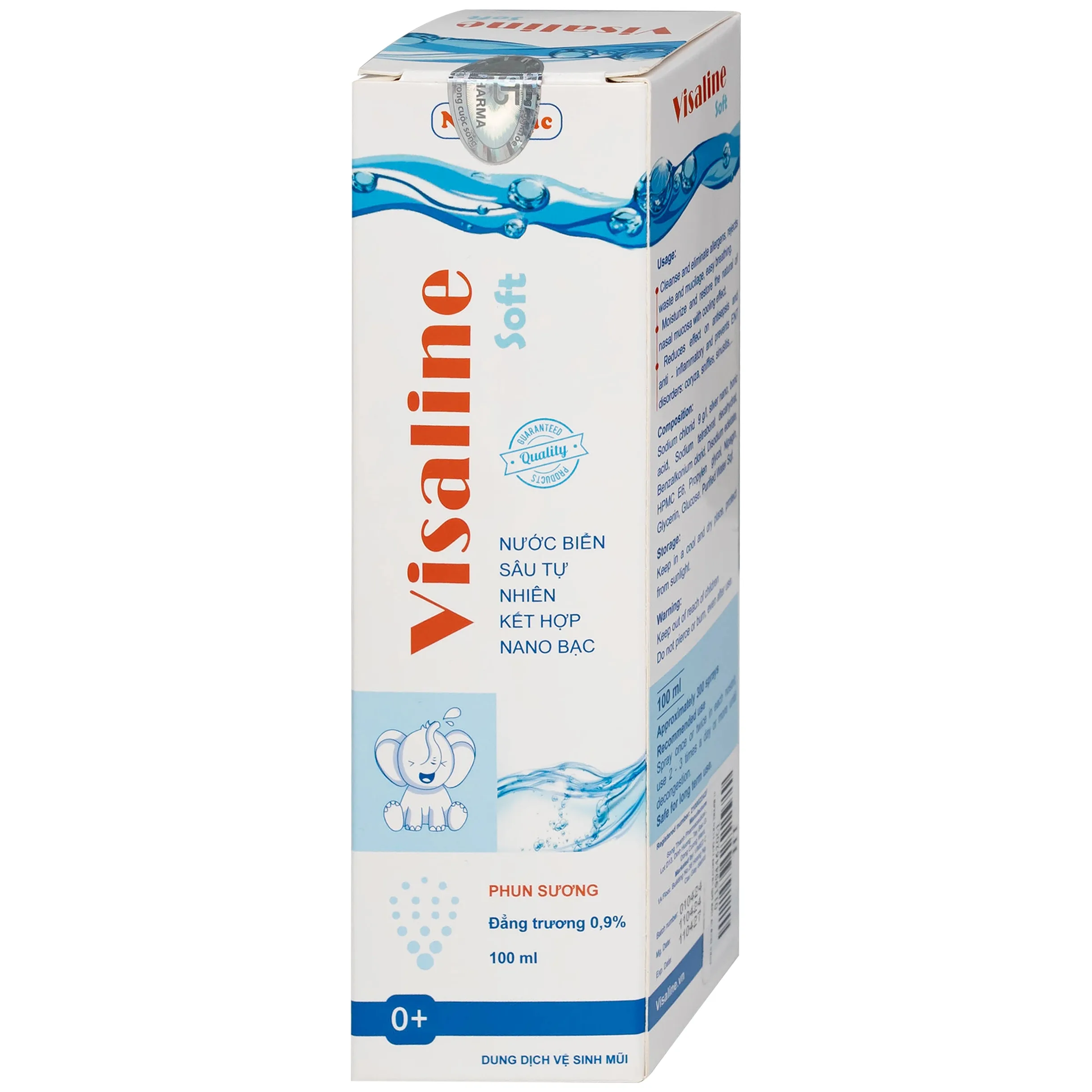 Hình ảnh Dung dịch vệ sinh mũi Visaline Soft 100ml làm sạch niêm mạc mũi và loại bỏ các bụi bẩn, gỉ mũi