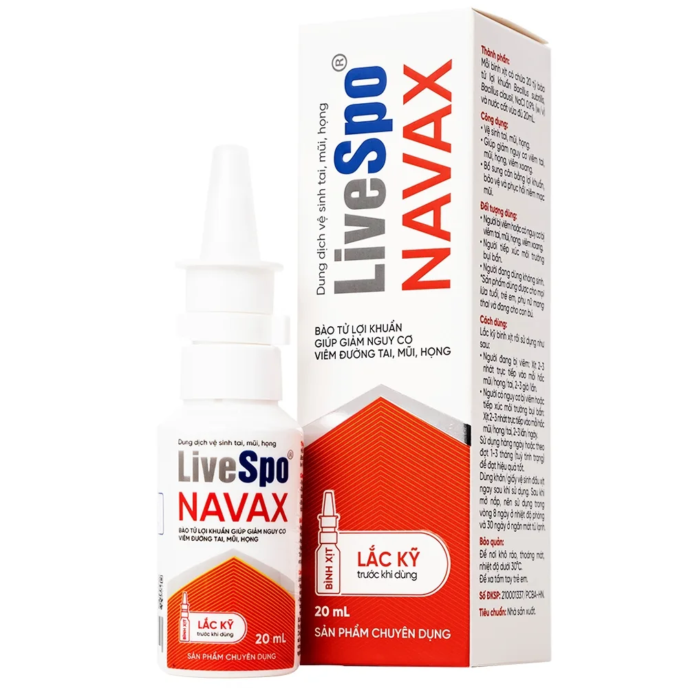 Hình ảnh Dung dịch vệ sinh tai mũi họng LiveSpo Navax 20ml