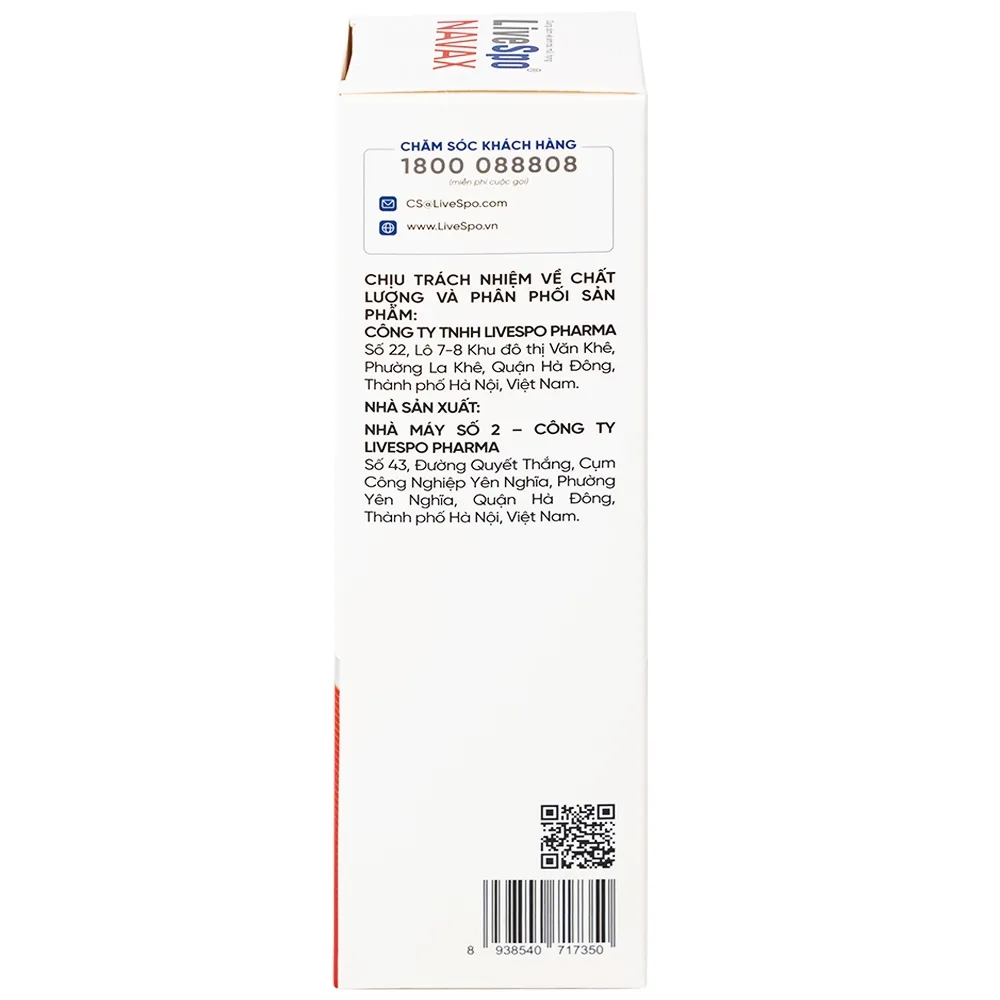 Hình ảnh Dung dịch vệ sinh tai mũi họng LiveSpo Navax 20ml 