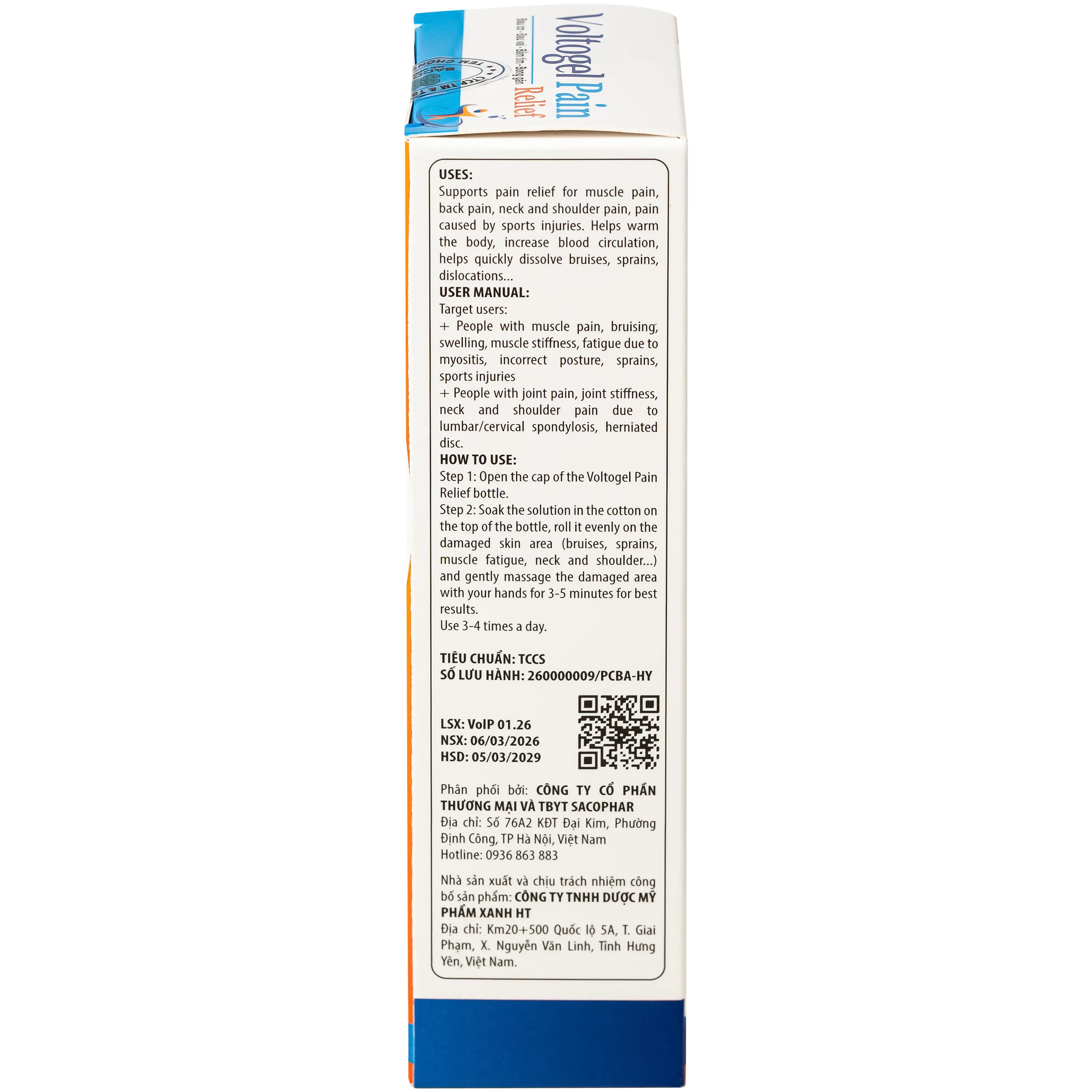 Hình ảnh Dung dịch Voltogel Pain relief giúp giảm đau, tan nhanh vết bầm tím, bong gân và thúc đẩy tuần hoàn máu (100ml)