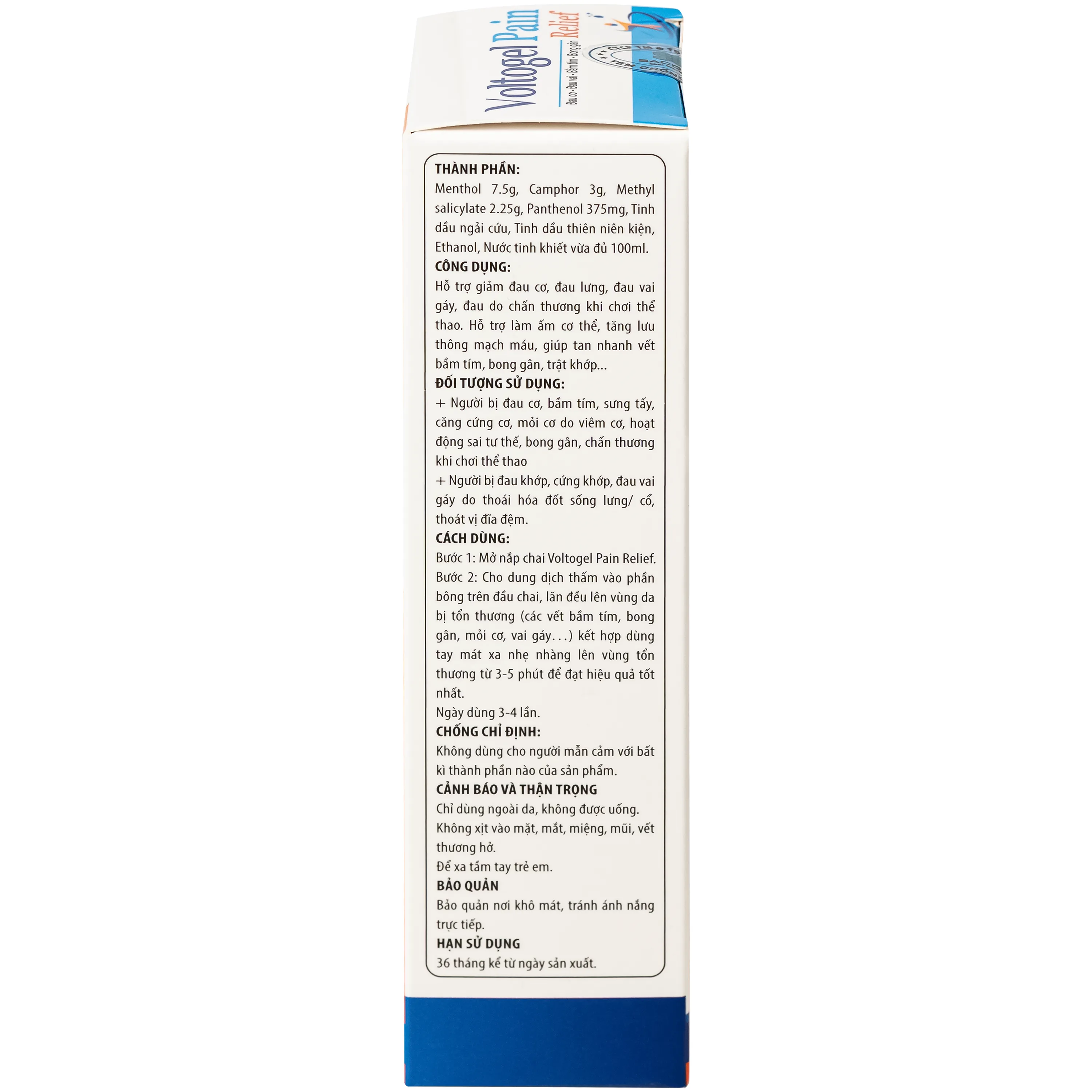 Hình ảnh Dung dịch Voltogel Pain relief giúp giảm đau, tan nhanh vết bầm tím, bong gân và thúc đẩy tuần hoàn máu (100ml)