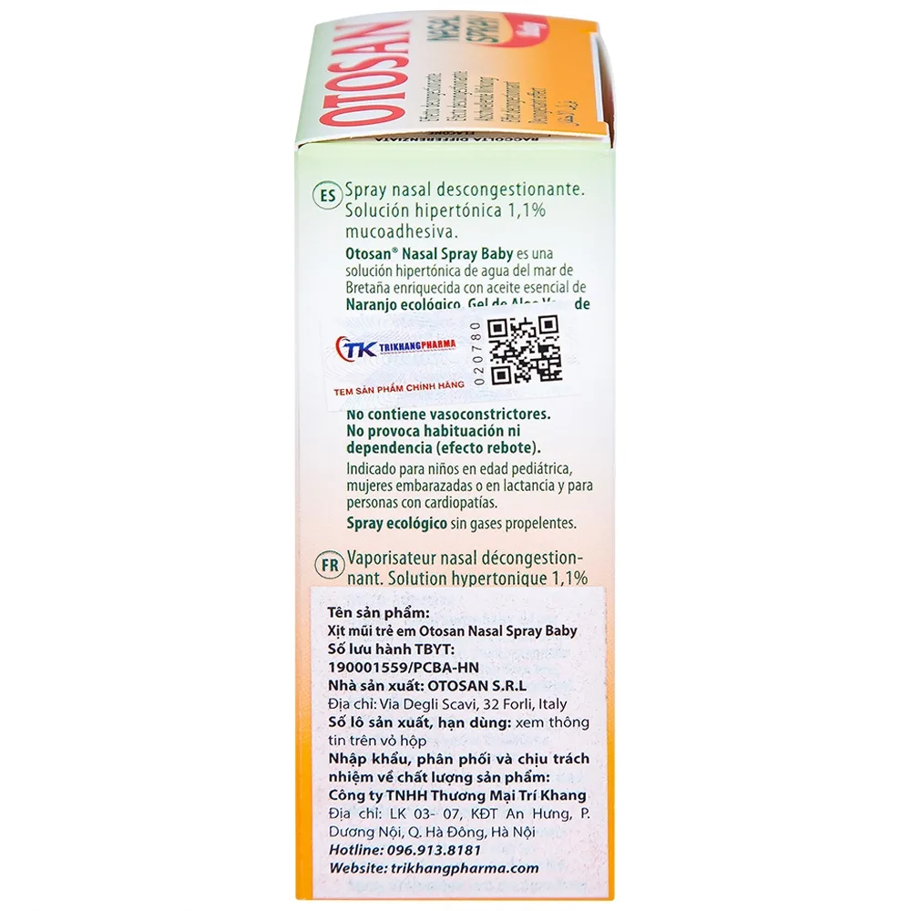 Hình ảnh Xịt mũi trẻ em Otosan Nasal Spray Baby làm sạch sâu các hốc mũi, thông thoáng mũi (30ml)