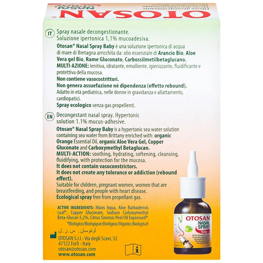 Hình ảnh Xịt mũi trẻ em Otosan Nasal Spray Baby làm sạch sâu các hốc mũi, thông thoáng mũi (30ml)