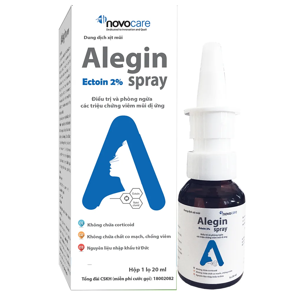 Hình ảnh Dung dịch xịt mũi Alegin Spray 20ml CPC1HN hỗ trợ điều trị và phòng ngừa các triệu chứng viêm mũi dị ứng