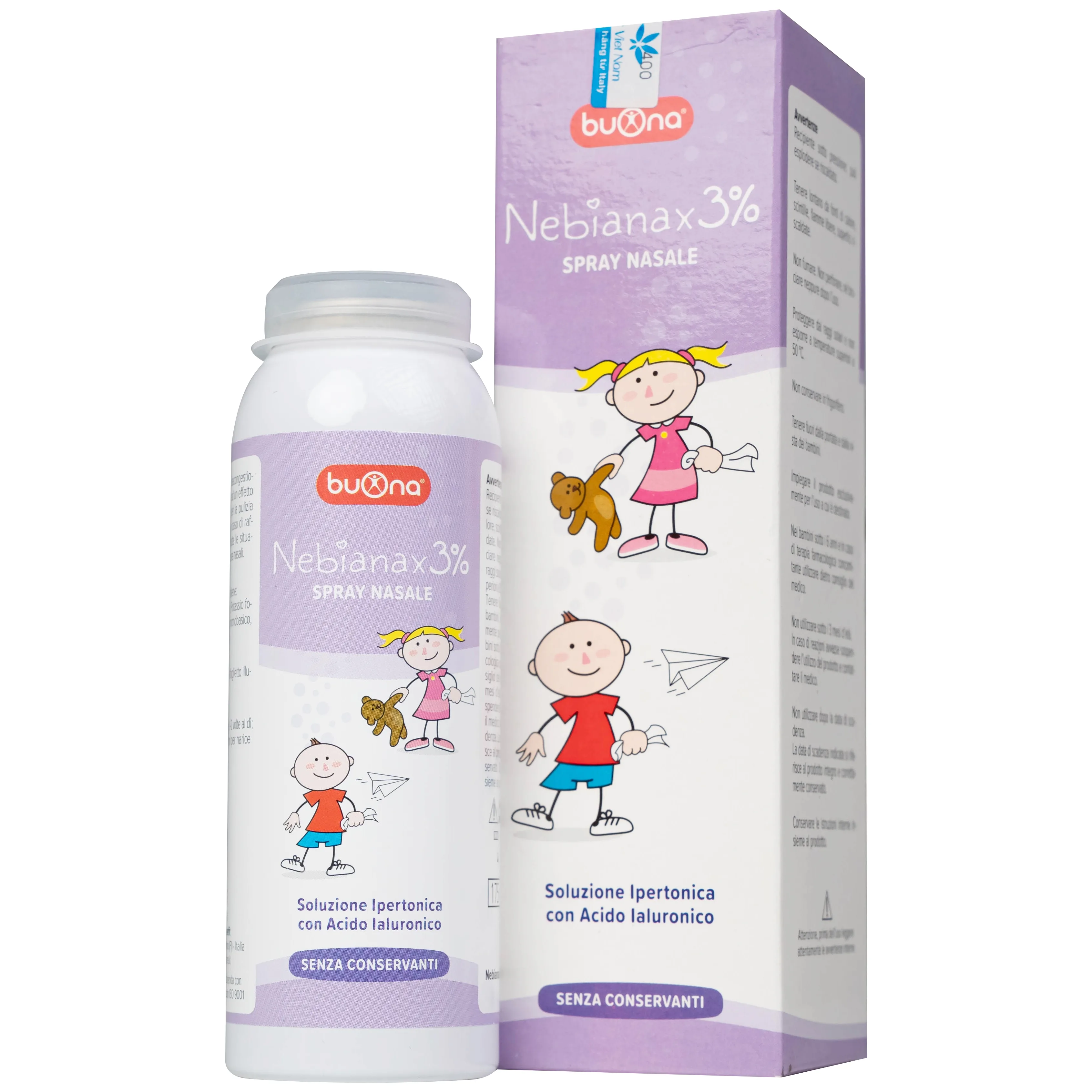 Hình ảnh Dung dịch xịt mũi Nebianax 3% Spray Nasale 100ml Buona làm sạch đường mũi