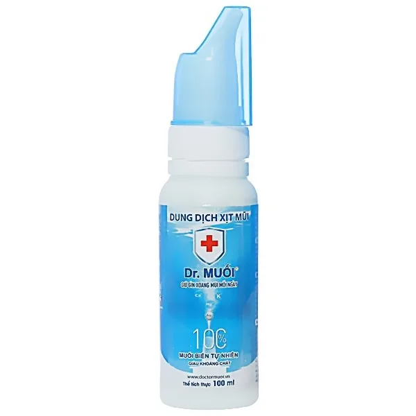 Hình ảnh Dung dịch xịt mũi Dr.Muối ngăn ngừa vi khuẩn, vi rút, viêm mũi, viêm xoang (100ml)