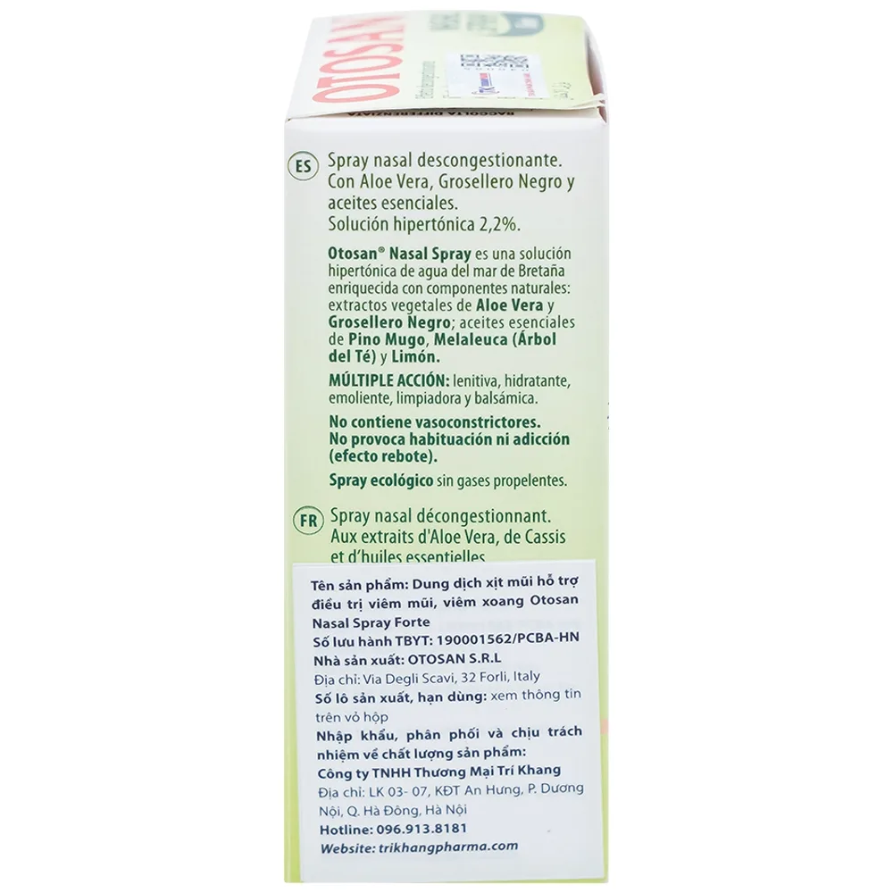 Hình ảnh Dung dịch xịt mũi Otosan Nasal Spray Forte hỗ trợ điều trị viêm mũi, viêm xoang (30ml)