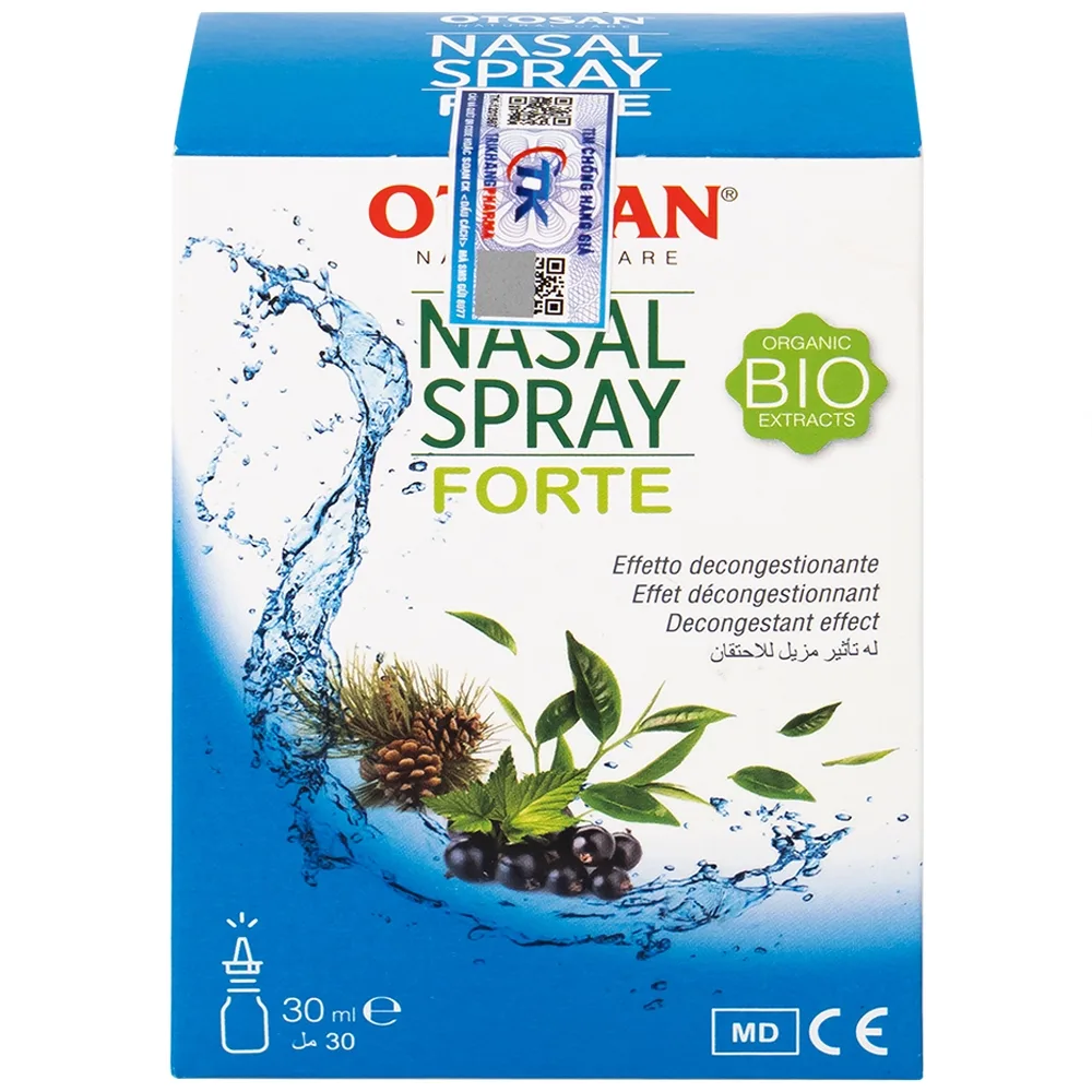 Hình ảnh Dung dịch xịt mũi Otosan Nasal Spray Forte hỗ trợ điều trị viêm mũi, viêm xoang (30ml)