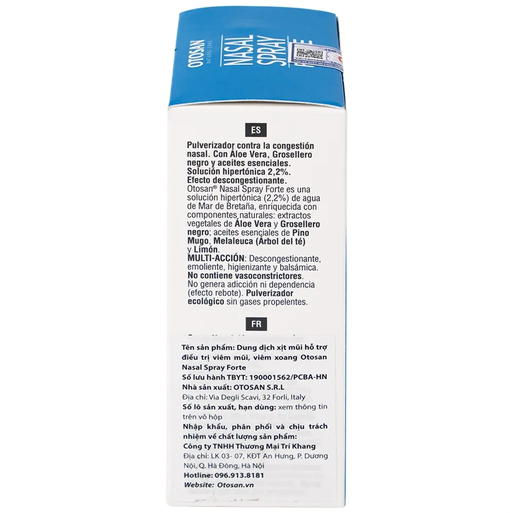 Hình ảnh Dung dịch xịt mũi Otosan Nasal Spray Forte hỗ trợ điều trị viêm mũi, viêm xoang (30ml)