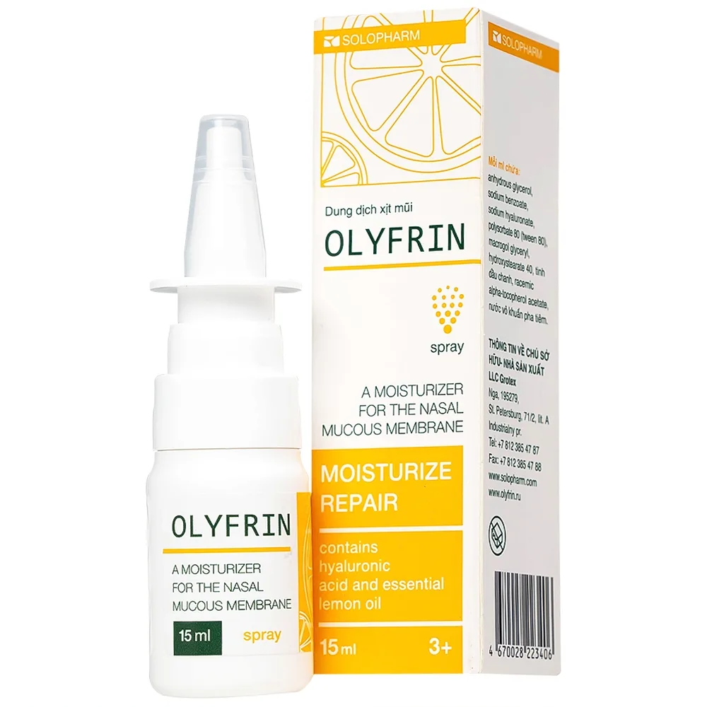 Hình ảnh Dung dịch xịt mũi Olyfrin 15ml Solopharm loại bỏ các dịch mũi thừa