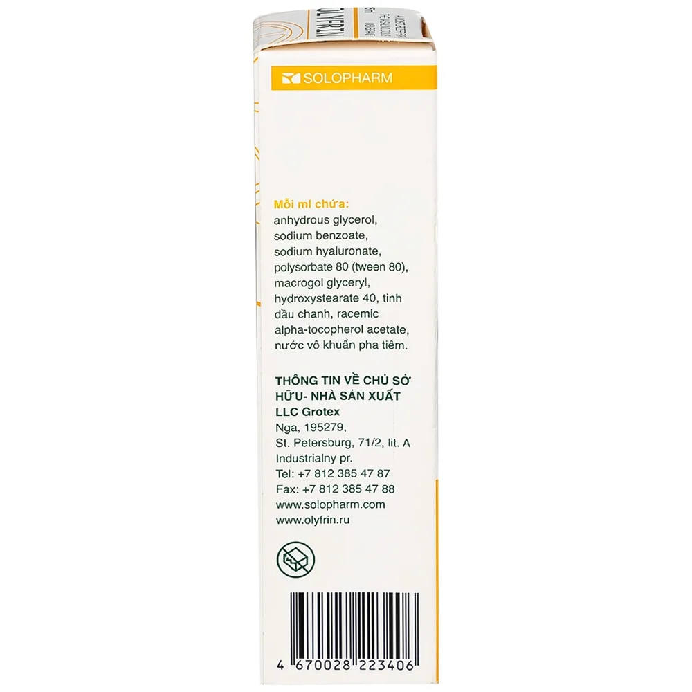 Hình ảnh Dung dịch xịt mũi Olyfrin 15ml Solopharm loại bỏ các dịch mũi thừa 