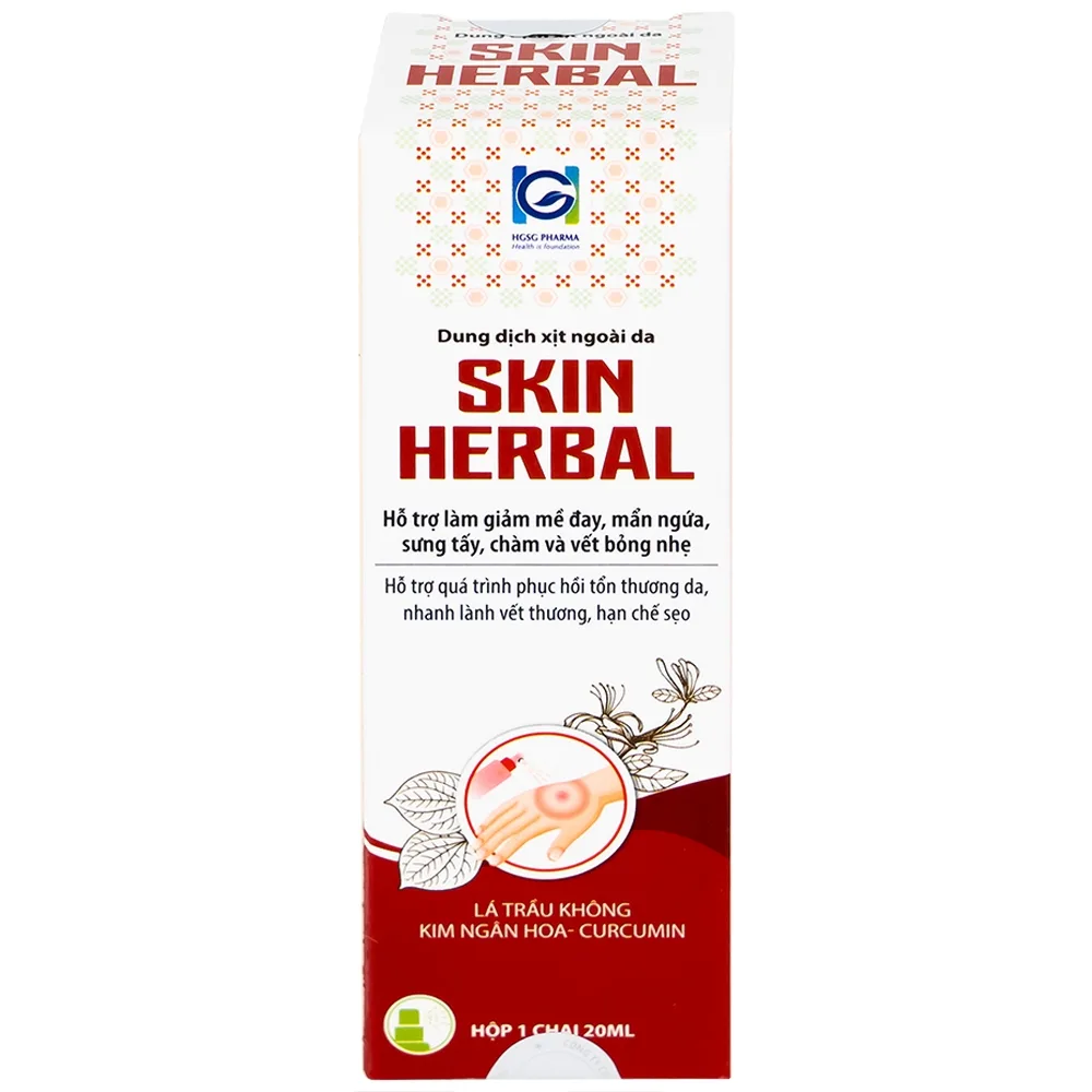 Hình ảnh Dung dịch xịt ngoài da Skin Herbal hỗ trợ giảm mày đay, mẩn ngứa, sưng tấy, chàm và vết bỏng nhẹ (20ml)