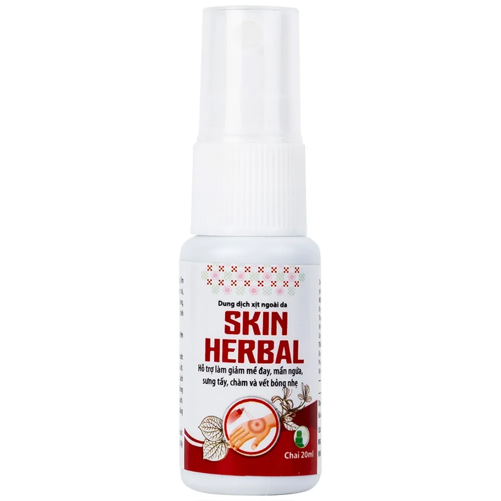 Hình ảnh Dung dịch xịt ngoài da Skin Herbal hỗ trợ giảm mày đay, mẩn ngứa, sưng tấy, chàm và vết bỏng nhẹ (20ml)