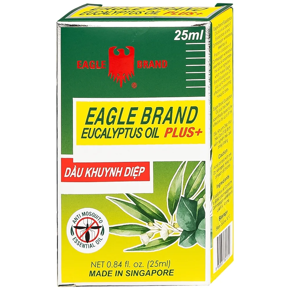 Hình ảnh Dầu khuynh diệp con ó Eagle Brand Eucalyptus Oil Plus+ 25ml chống muỗi 8 tiếng, điều trị cảm cúm