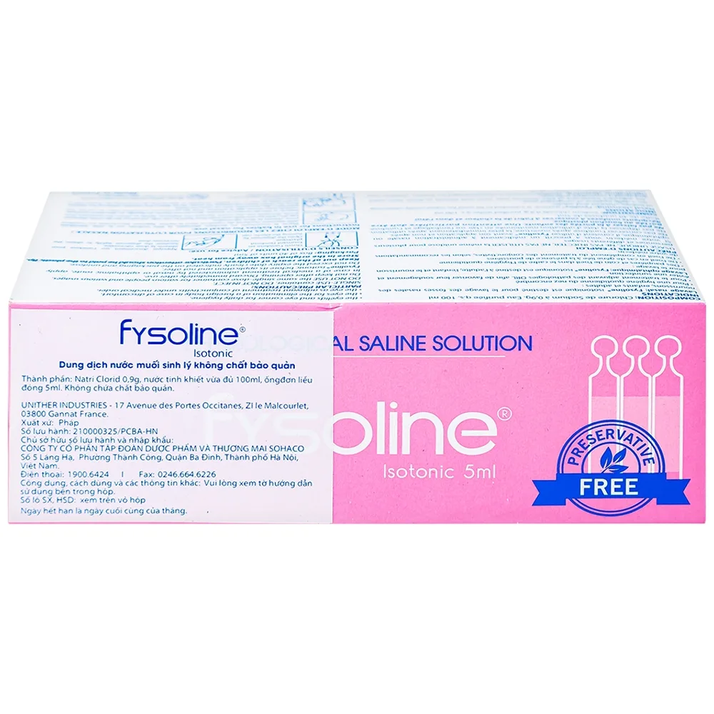 Hình ảnh Dung dịch nước muối sinh lý không chất bảo quản Fysoline Gifrer làm sạch mắt, mũi (40 ống)