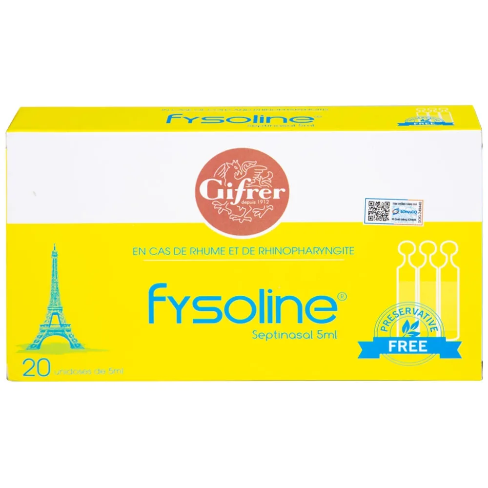 Hình ảnh Dung dịch nước muối Fysoline 5ml không chất bảo quản kháng khuẩn (20 ống)