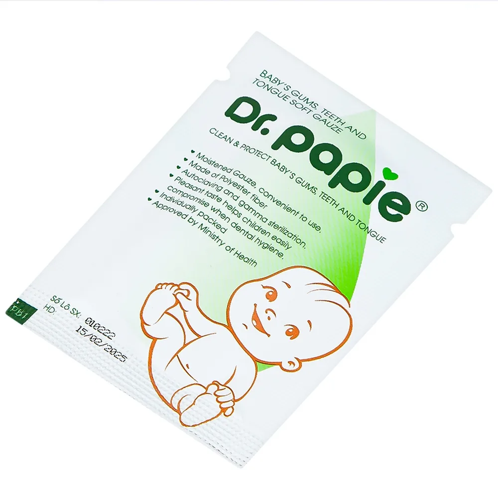 Hình ảnh Gạc răng miệng Dr.Papie làm sạch và bảo vệ răng miệng cho bé (30 gói)