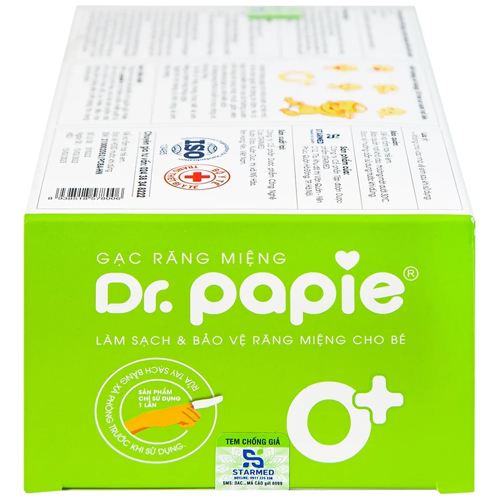 Hình ảnh Gạc răng miệng Dr.Papie làm sạch và bảo vệ răng miệng cho bé (30 gói)