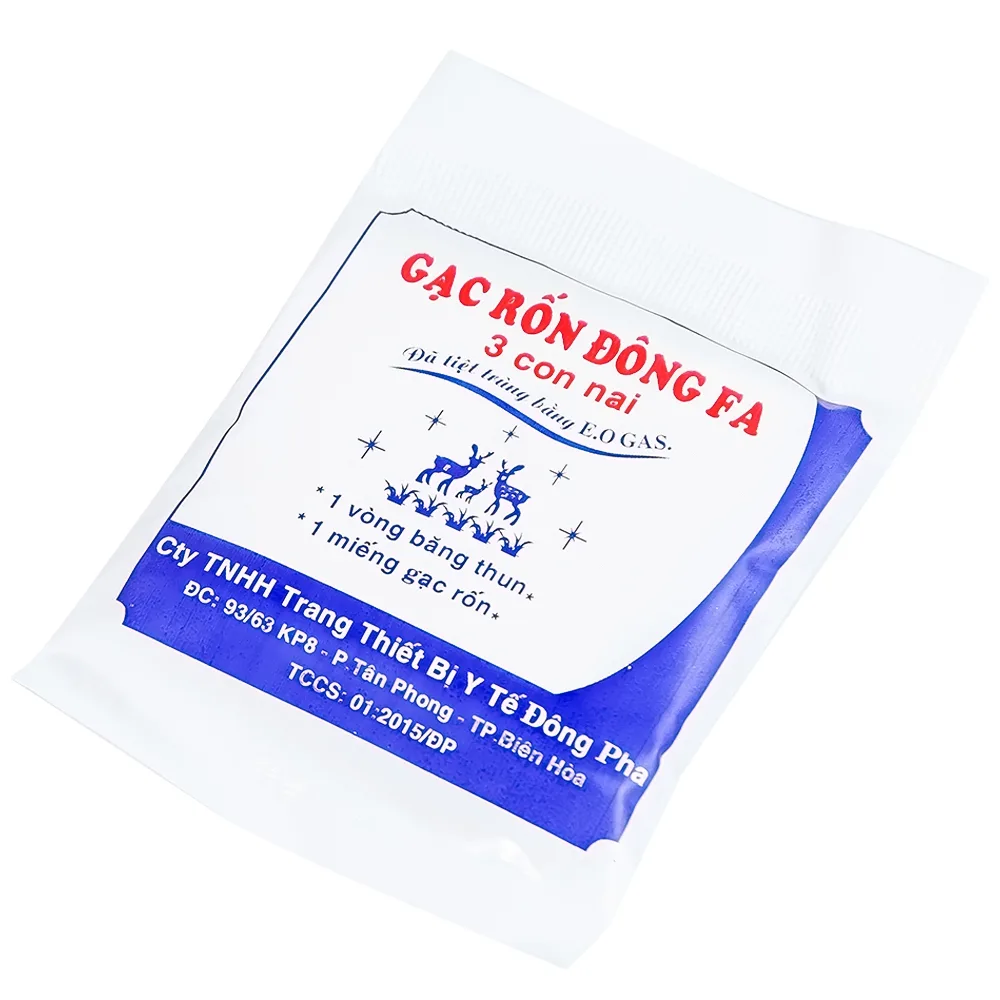 Hình ảnh Gạc rốn Đông Fa 3 Con Nai bảo vệ vùng rốn và giữ ấm cho bé (100 hộp)