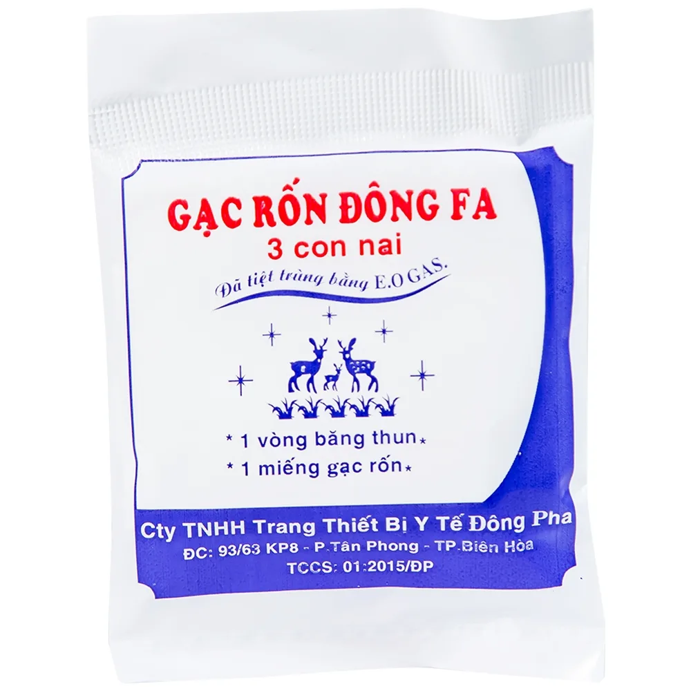 Hình ảnh Gạc rốn Đông Fa 3 Con Nai bảo vệ vùng rốn và giữ ấm cho bé (100 hộp)