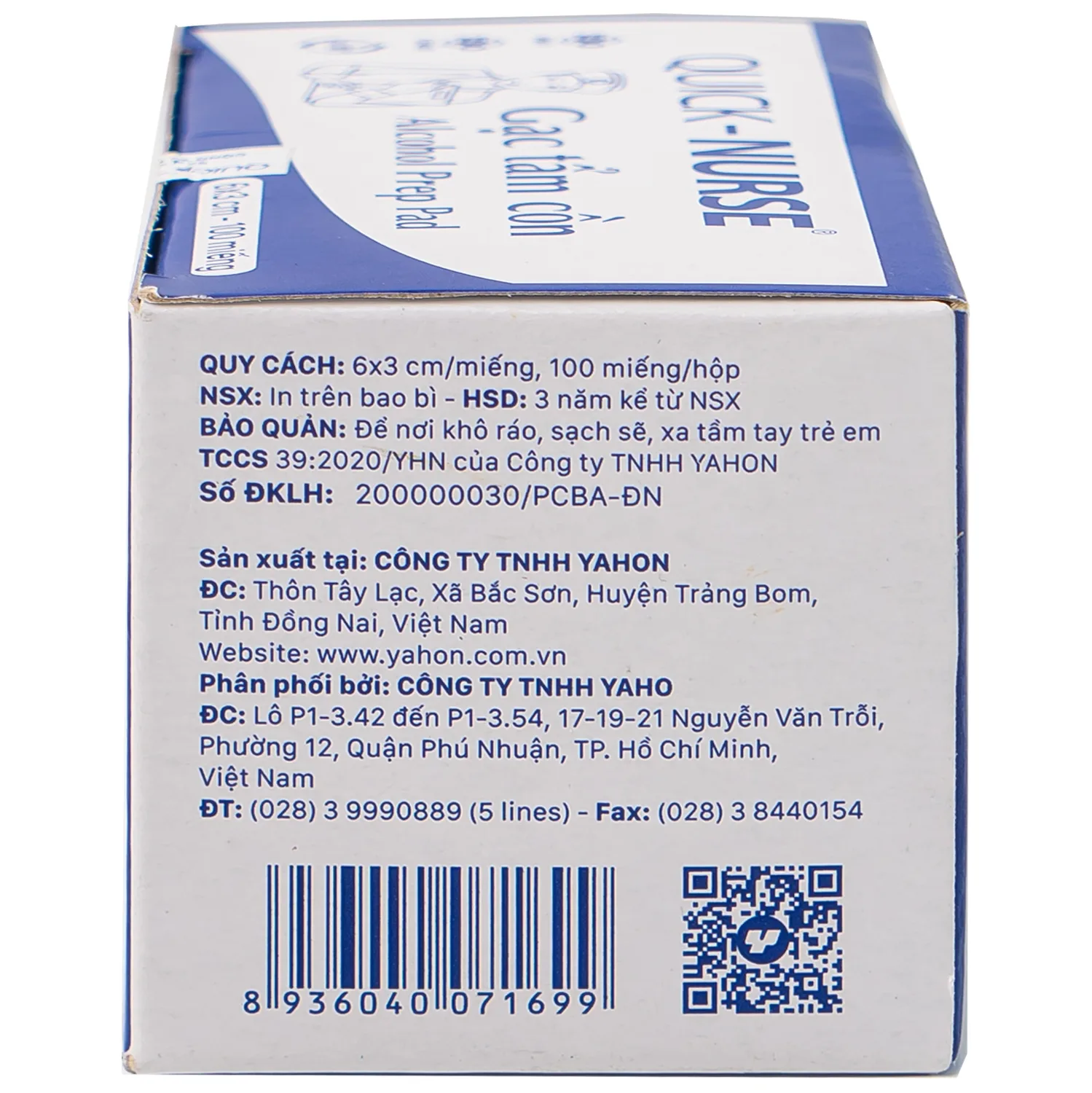 Hình ảnh Gạc tẩm cồn 6cm x 3cm Quick - Nurse làm sạch da và chống lại vi khuẩn (100 miếng)