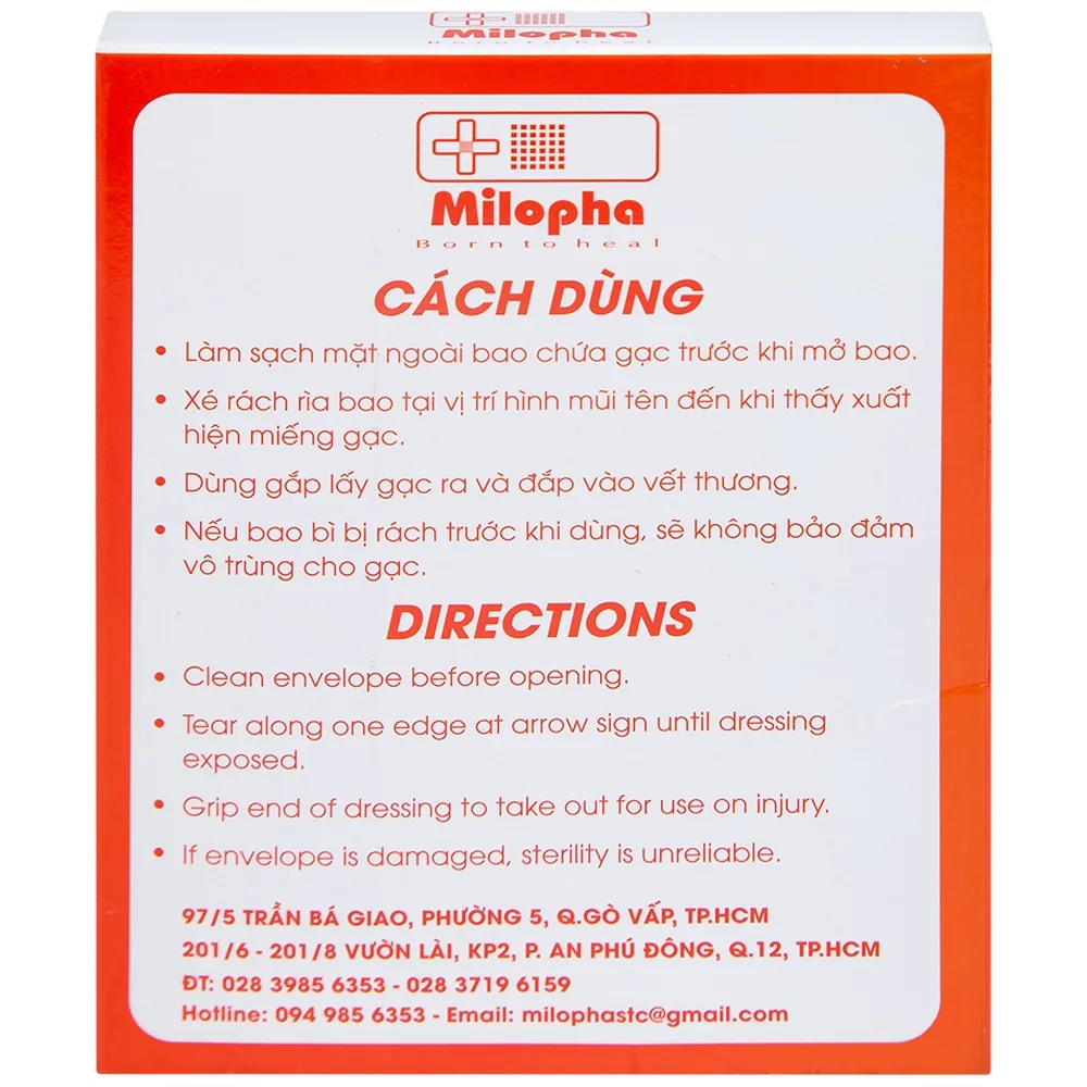 Hình ảnh Gạc tiệt trùng Vaseline Petrolatum Gauze Milovas đắp vào vết thương bỏng, da bị khô nứt (10 miếng)