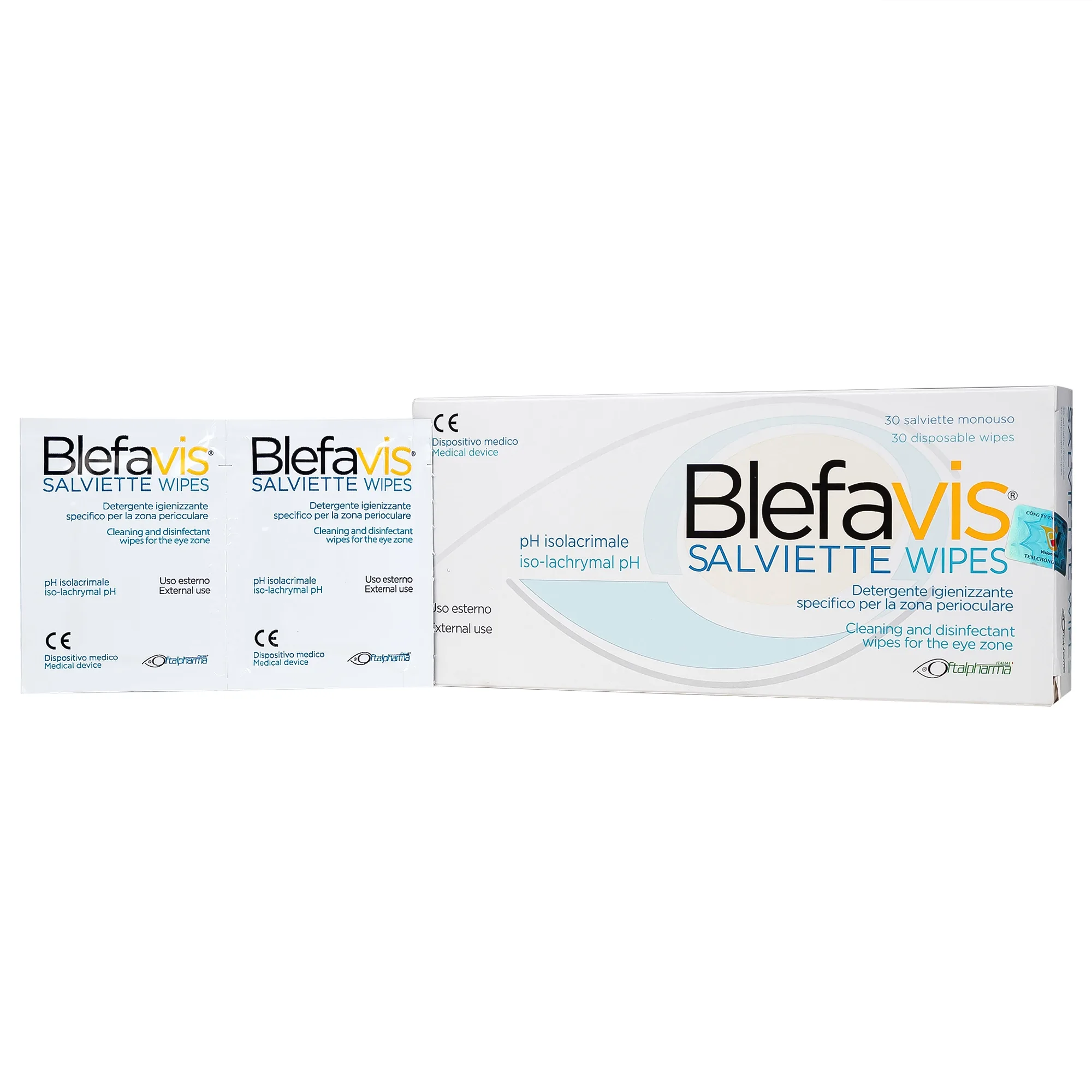 Hình ảnh Gạc lau mi mắt Blefavis Wipes (30 miếng) làm sạch mí mắt nhạy cảm, viêm bờ mi, sát khuẩn trước & sau phẫu thuật