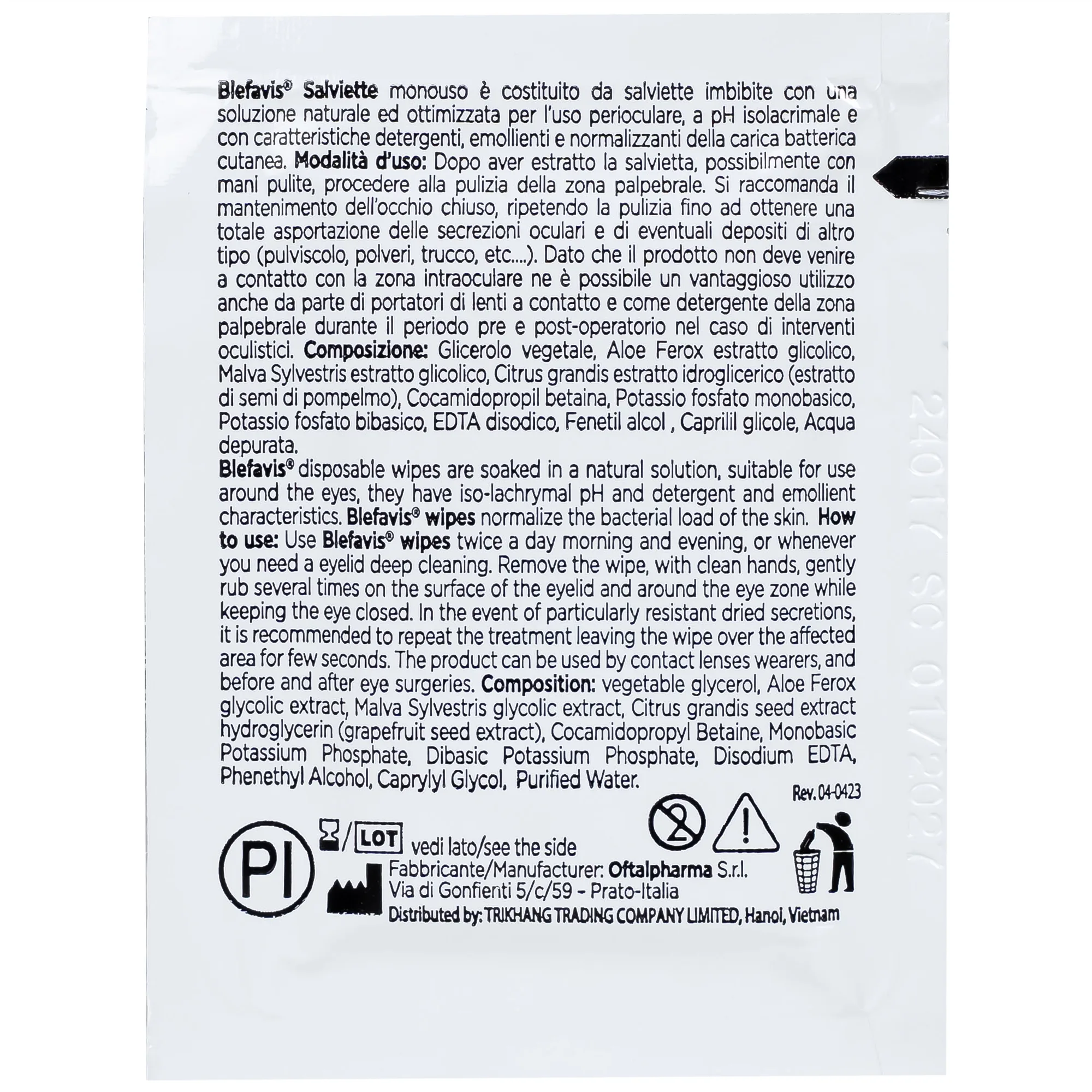 Hình ảnh Gạc lau mi mắt Blefavis Wipes (30 miếng) làm sạch mí mắt nhạy cảm, viêm bờ mi, sát khuẩn trước & sau phẫu thuật