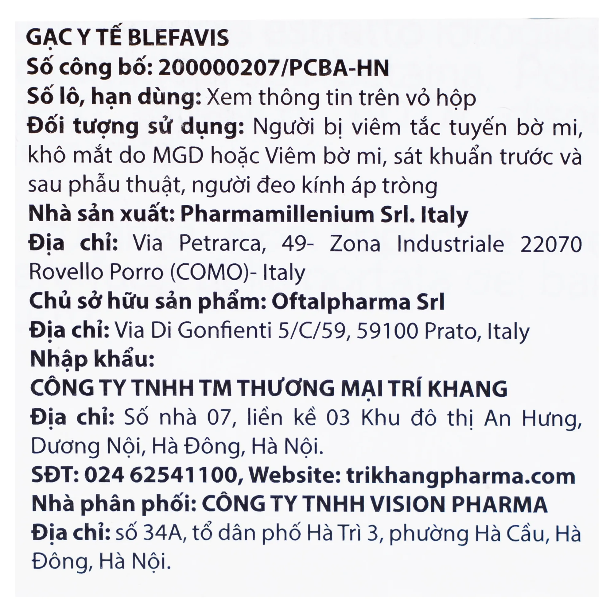 Hình ảnh Gạc lau mi mắt Blefavis Wipes (30 miếng) làm sạch mí mắt nhạy cảm, viêm bờ mi, sát khuẩn trước & sau phẫu thuật