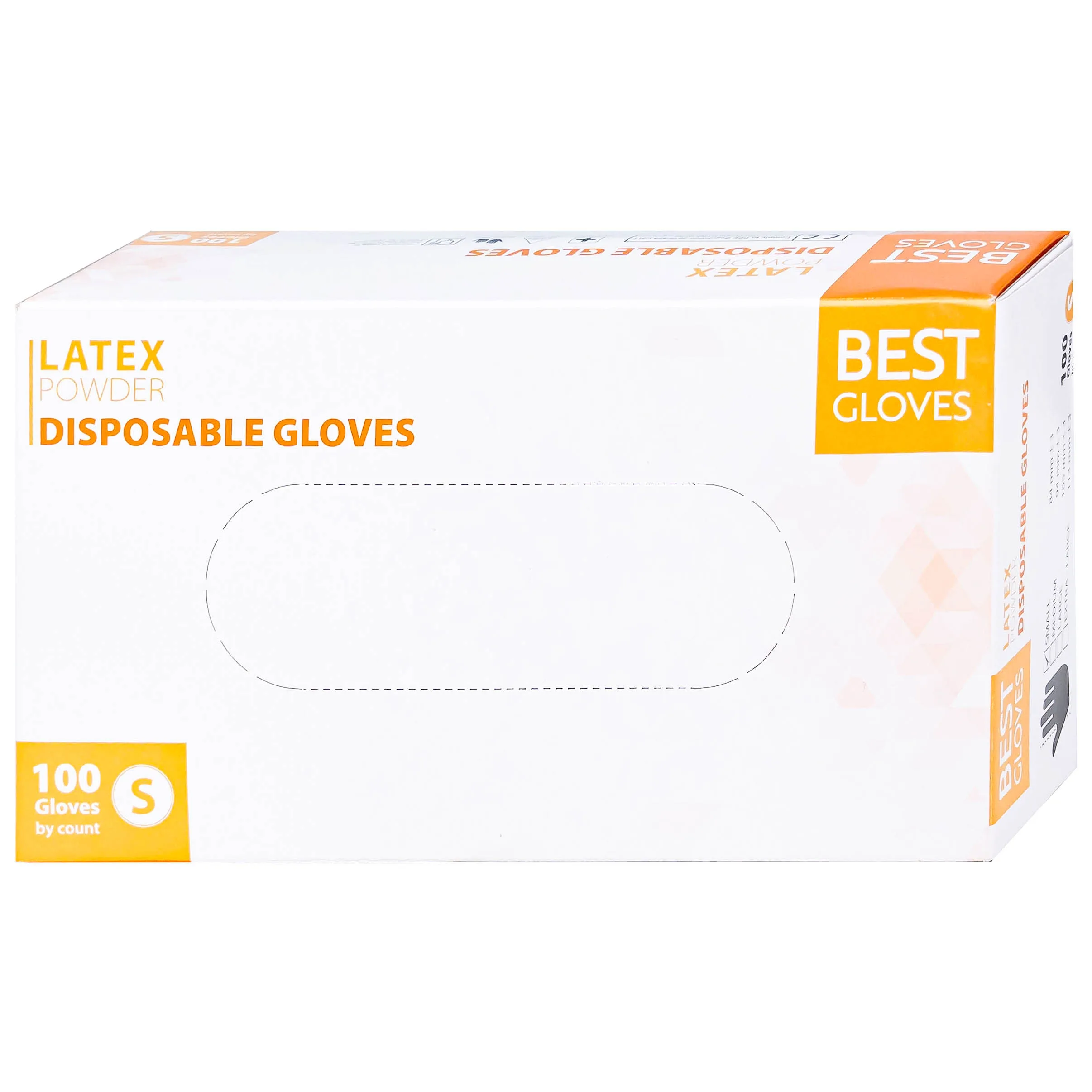 Hình ảnh Găng tay cao su y tế có bột phủ Latex Powder Disposable Best Gloves size S (100 cái)