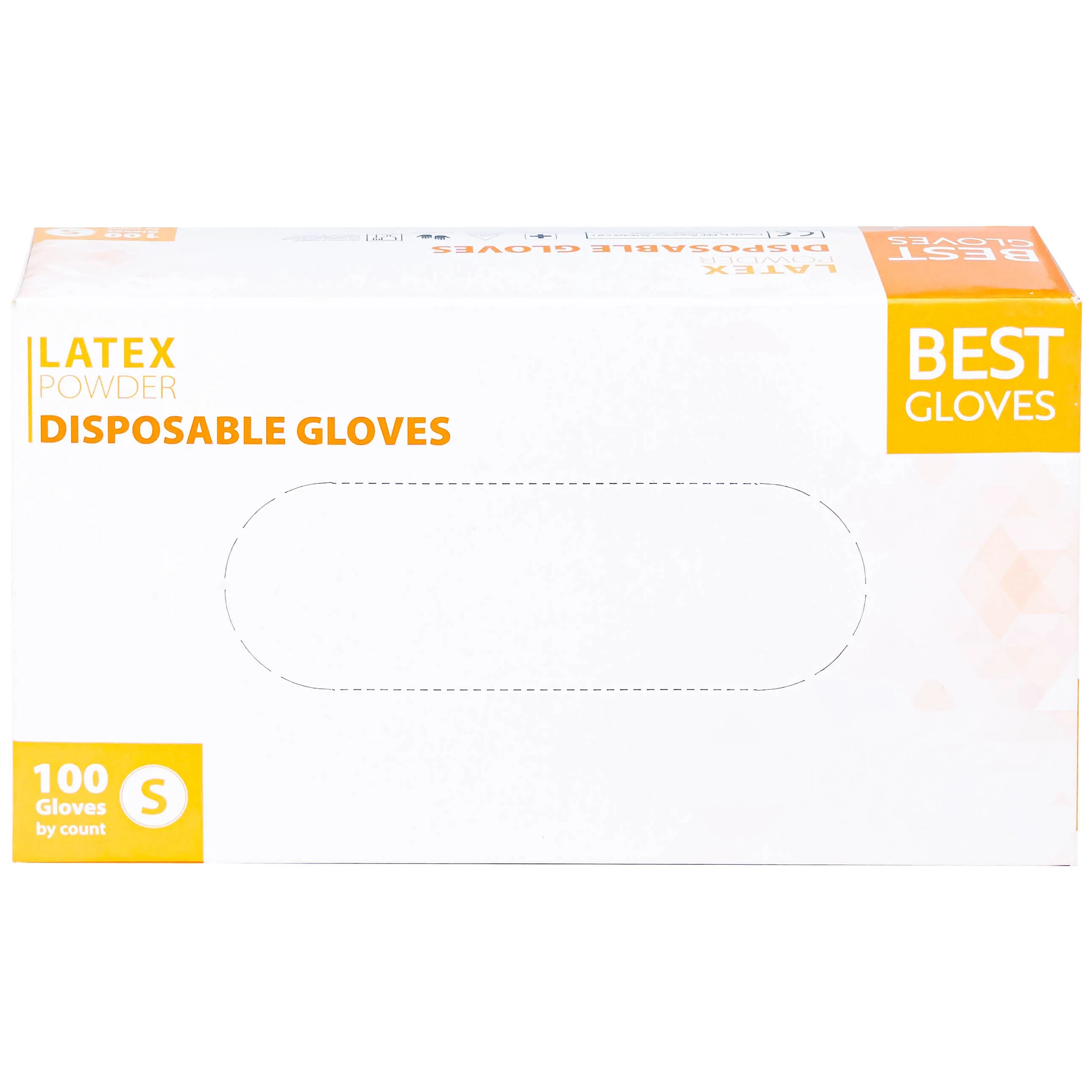 Hình ảnh Găng tay cao su y tế có bột phủ Latex Powder Disposable Best Gloves size S (100 cái)