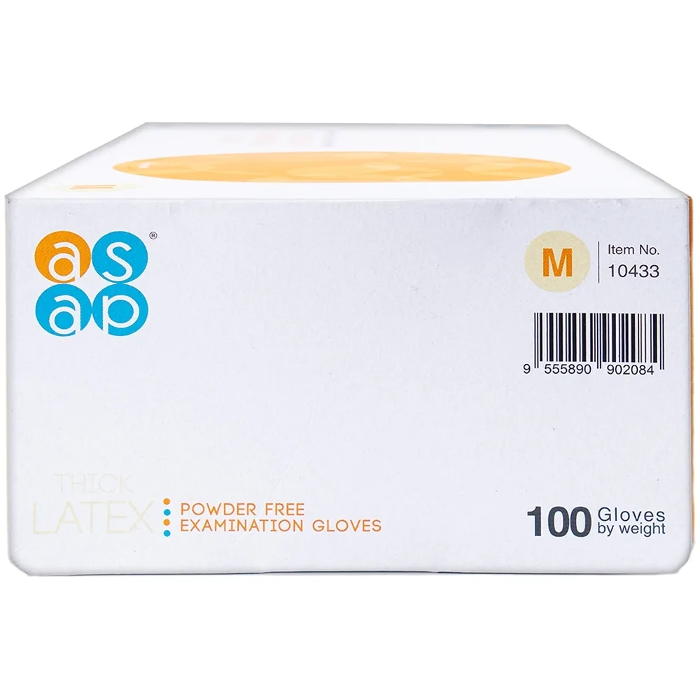 Hình ảnh Găng tay cao su y tế không bột Size M Polymer Latex Asap Powder Free Examination Gloves (100 cái)