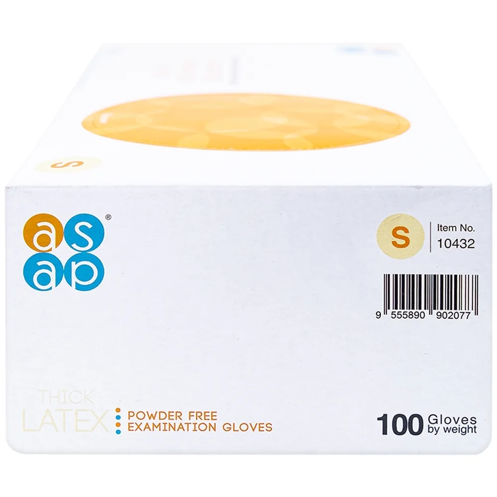 Hình ảnh Găng tay cao su y tế không bột Size S Polymer Latex Asap Powder Free Examination Gloves (100 cái)