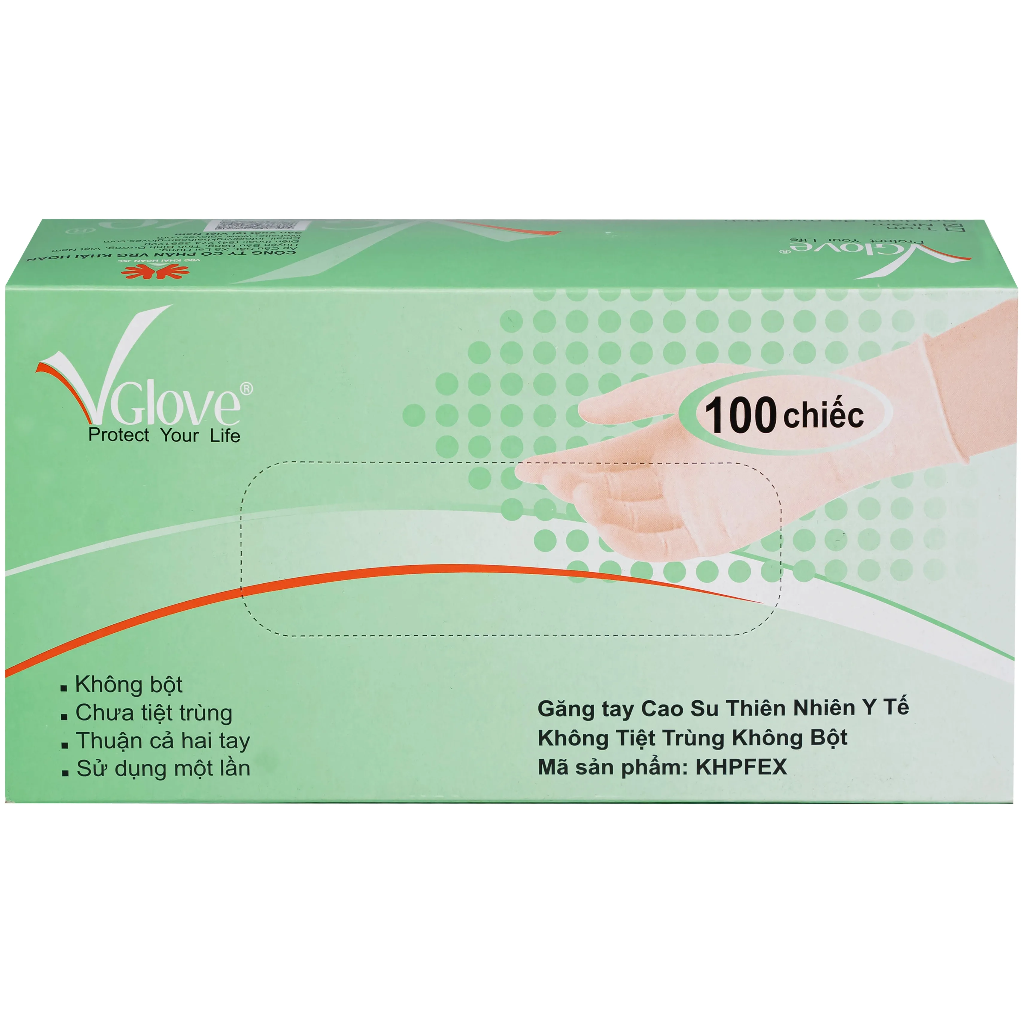 Hình ảnh Găng tay cao su y tế nhám không bột VGlove Size L (100 cái)