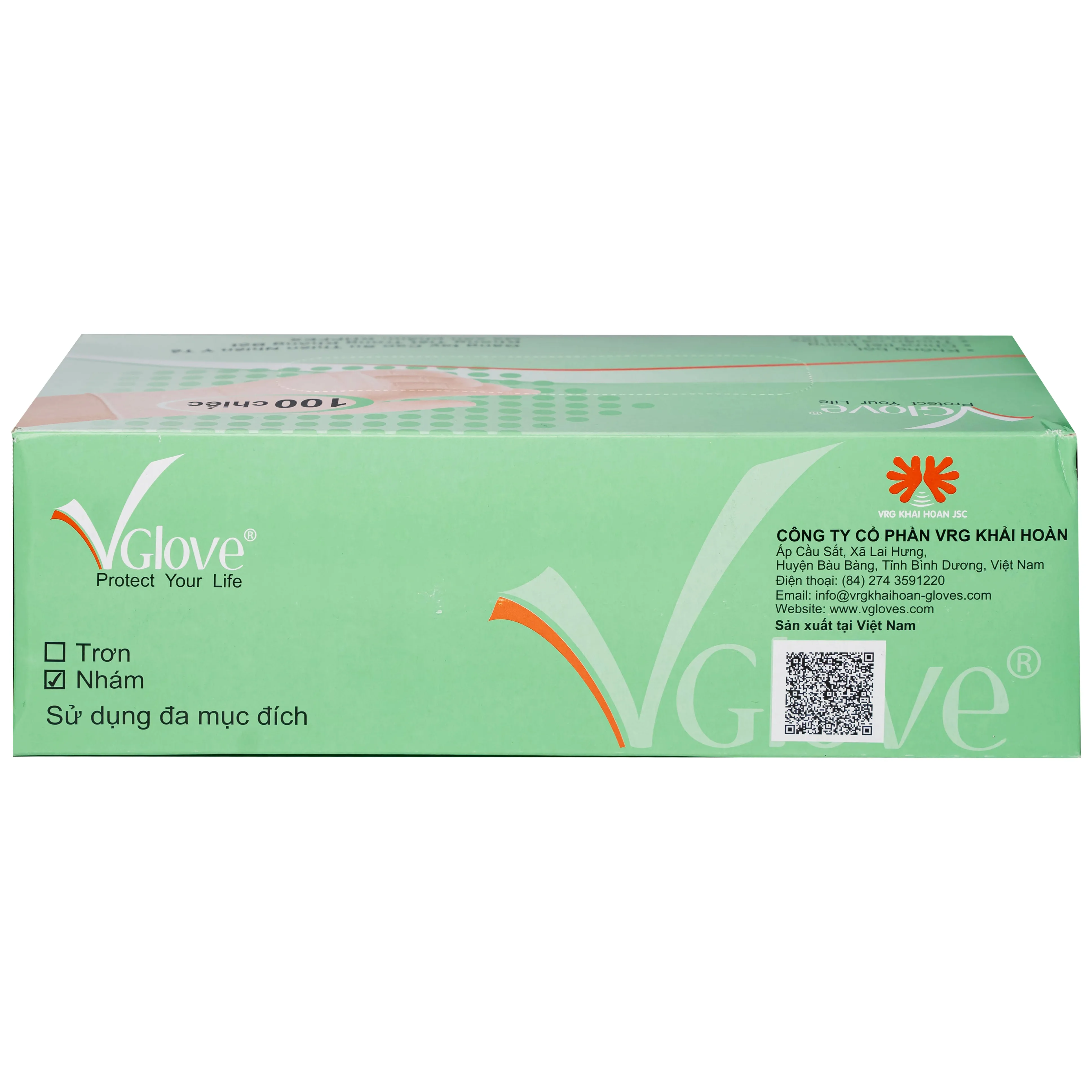 Hình ảnh Găng tay cao su y tế nhám không bột VGlove Size L (100 cái)
