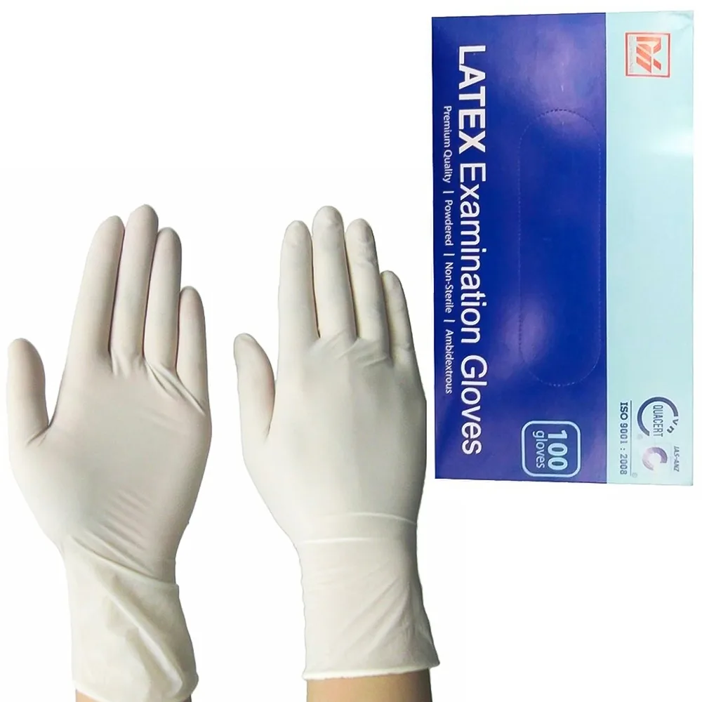 Hình ảnh Găng tay cao su y tế có bột HTC Gloves Latex Size S (100 chiếc)