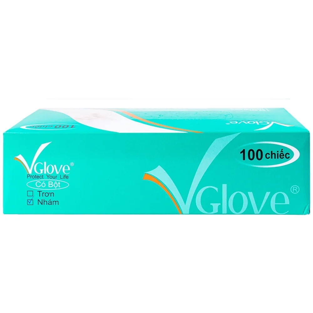 Hình ảnh Găng tay cao su y tế trơn có bột VGlove Size S (10 hộp x 100 chiếc)