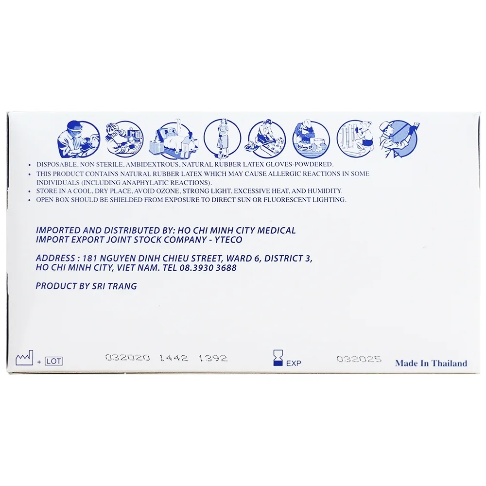 Hình ảnh Găng tay thăm khám dùng trong y tế Super Care Latex Powdered Examination Gloves Size S (100 cái)